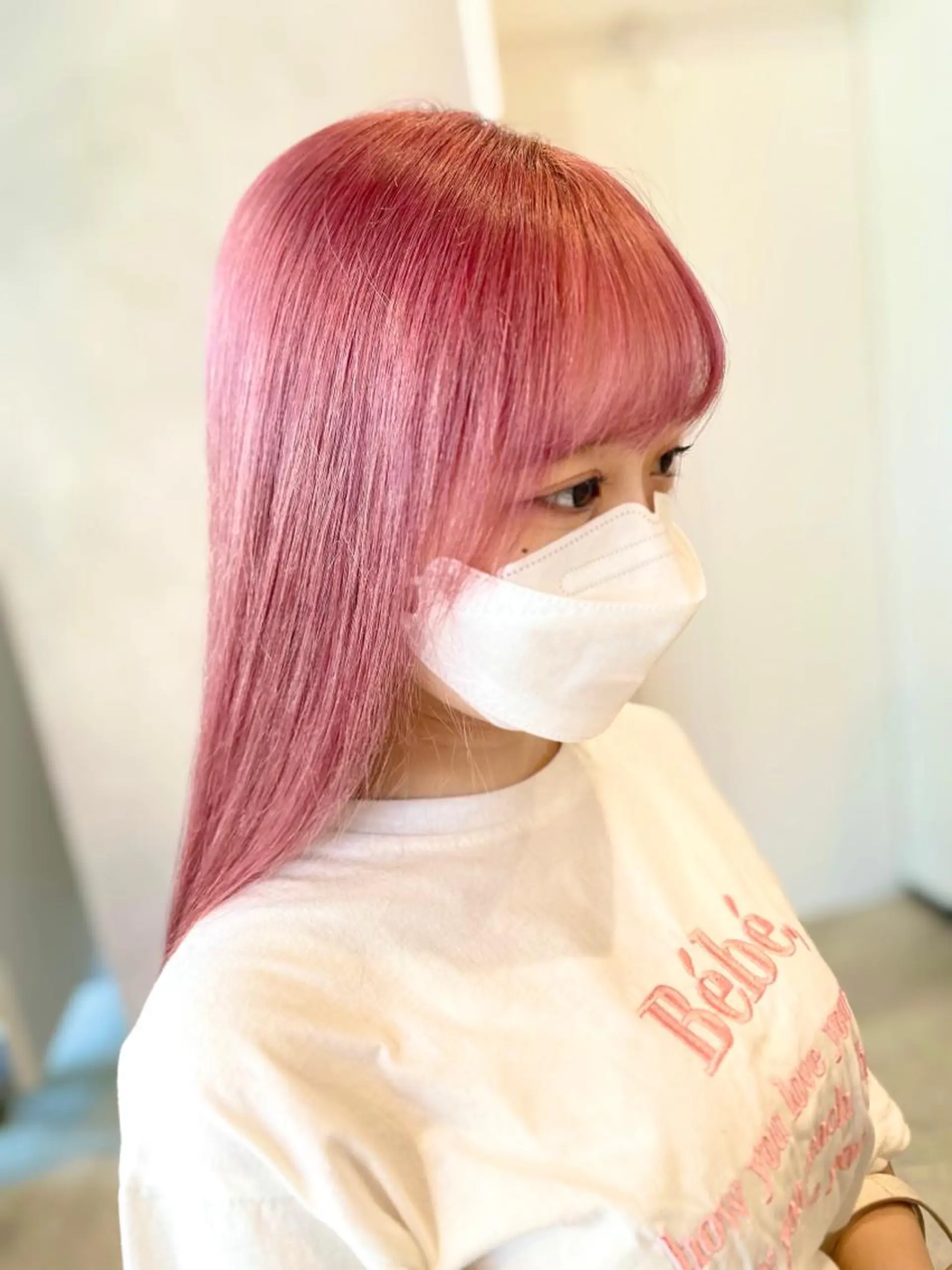ロング カラー ベージュカラー ピンクカラー ピンクベージュ meme原宿所属・ブロンド・ハイトーン ／遠藤将太のヘアスタイル