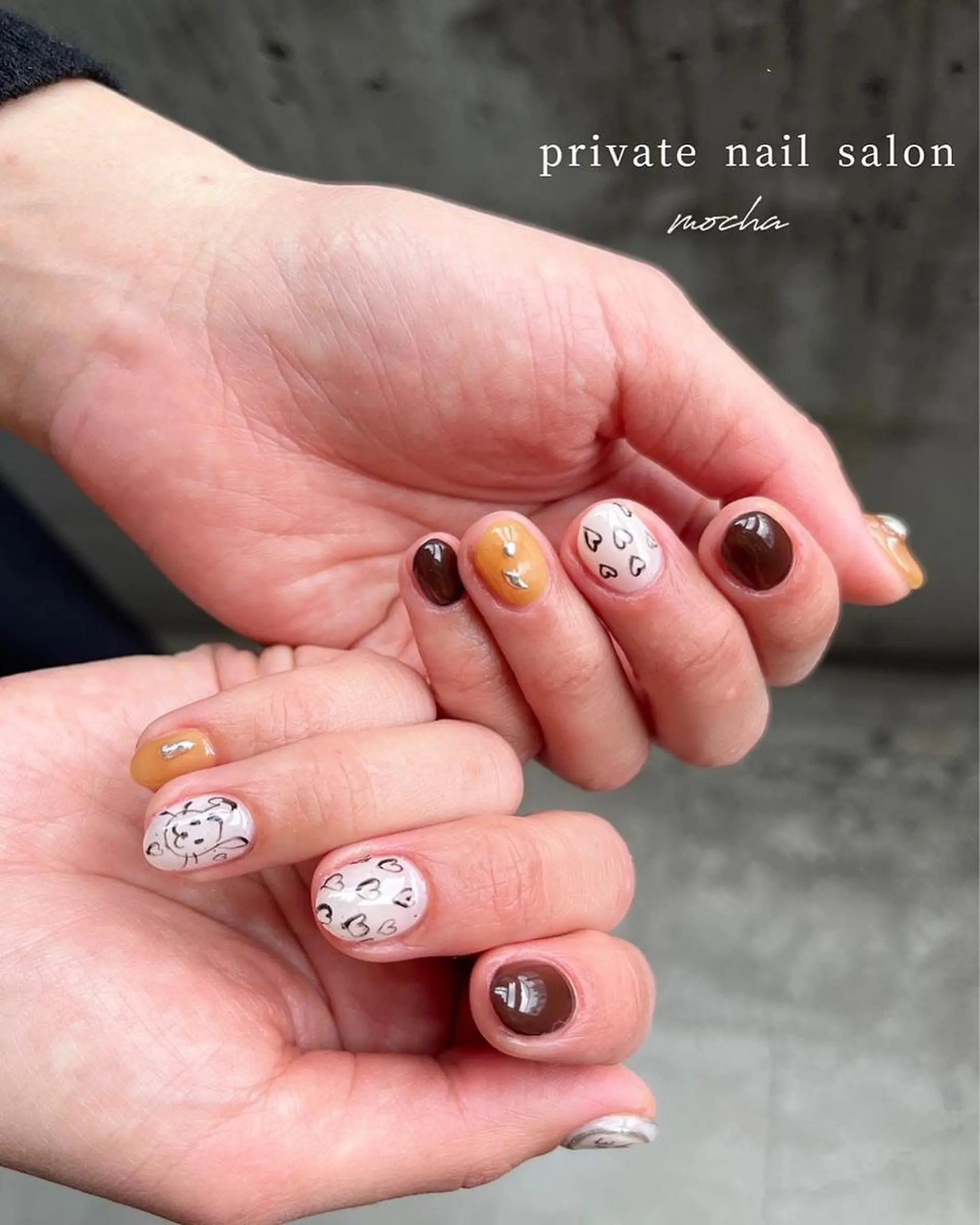 ネイル アートネイル カジュアル チークネイル フレンチネイル ジェルネイル ハンドネイル mocha nailのネイルデザイン