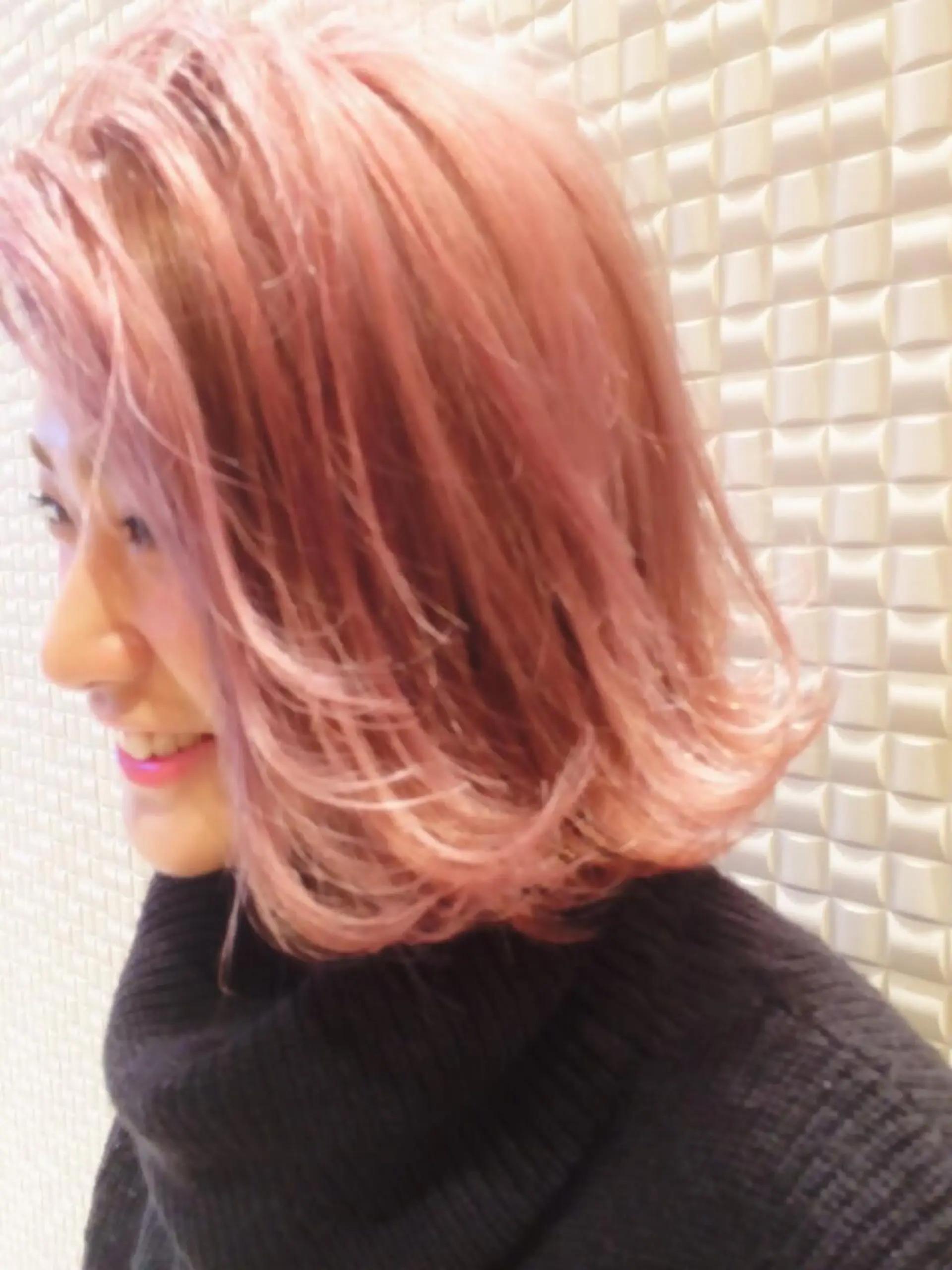 ミディアム カラー ヘアアレンジ ブリーチ 透明感カラー ピンクカラー ボブ 外ハネヘア ✨ハイクオリティ✨ 山本香也のヘアスタイル