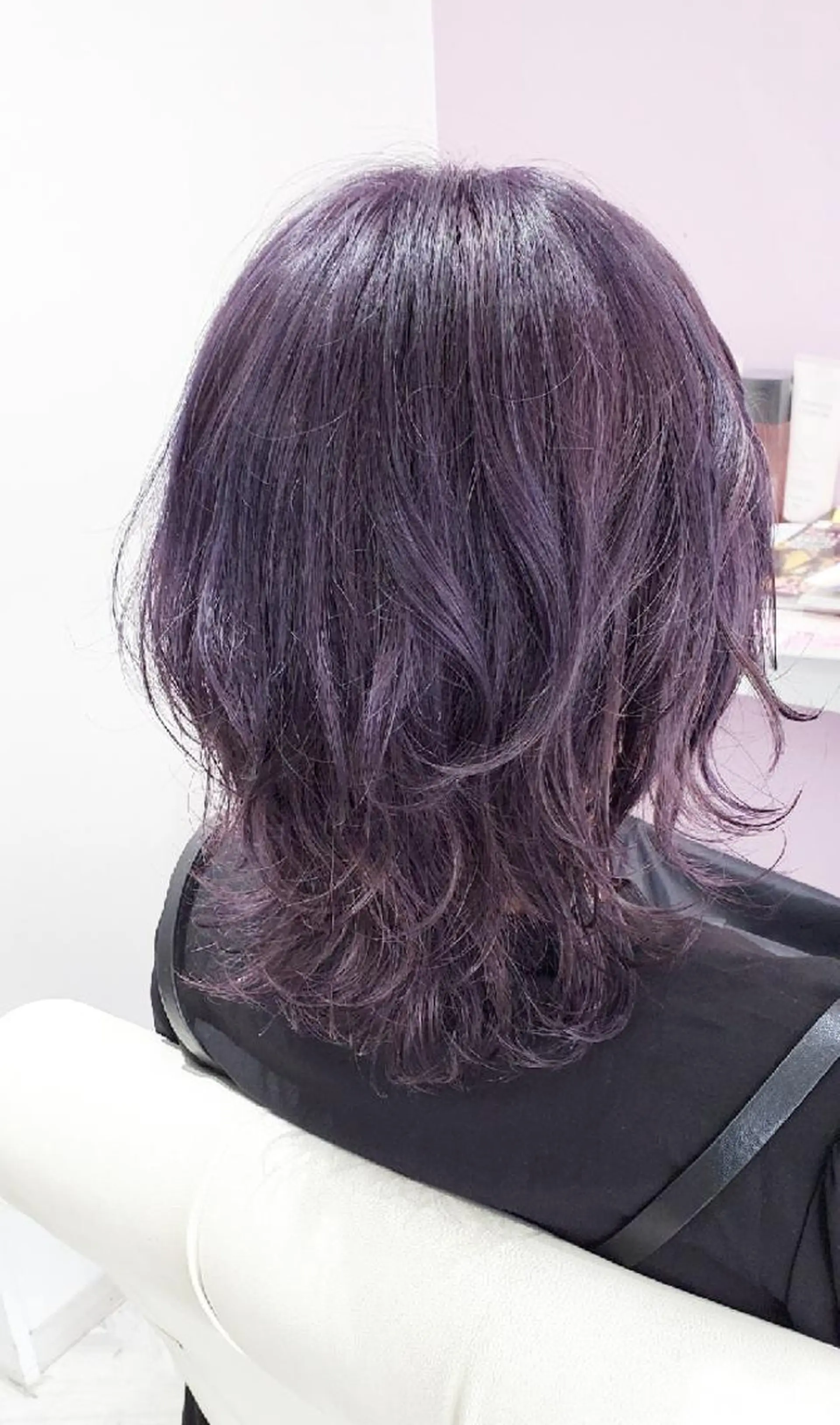 ミディアム カラー ヘアアレンジ ラベンダーカラー ウルフカット ヘアカラー ナカシマ  アユミのヘアスタイル