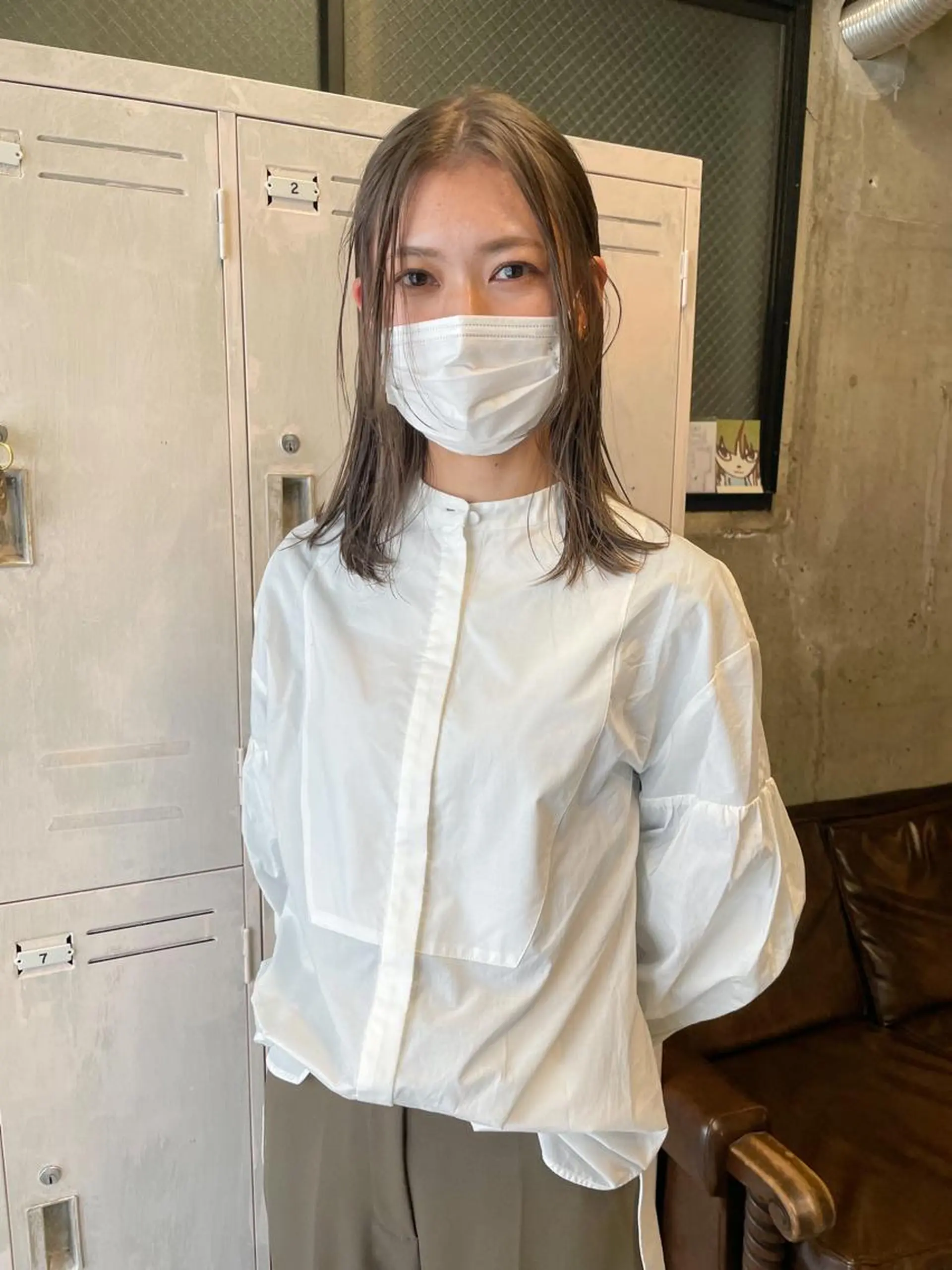 セミロング カラー パーマ/レイヤー 岩山丈一郎のヘアスタイル