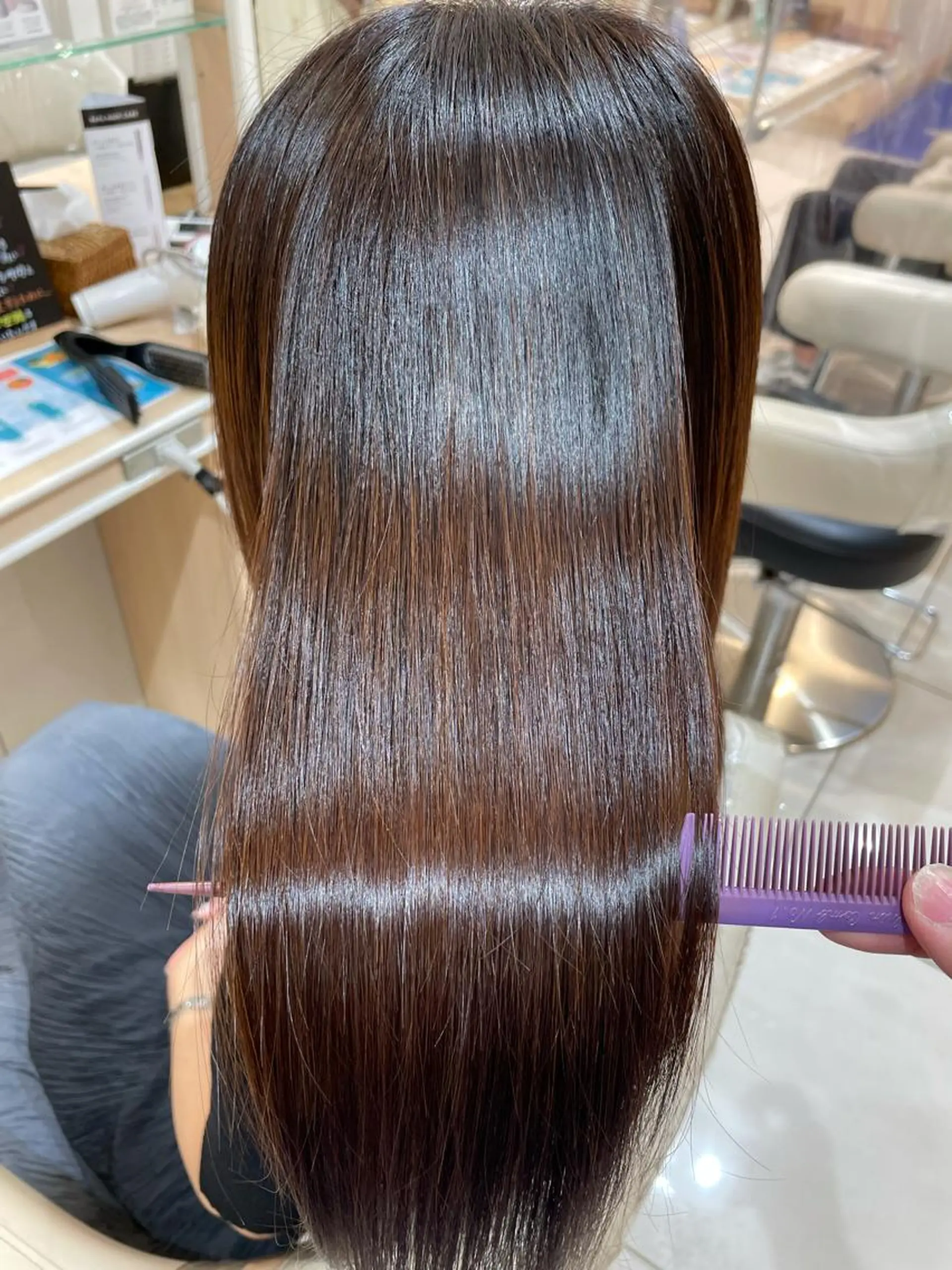 セミロング 縮毛矯正、髪質改善／ 松田 龍之介のヘアスタイル