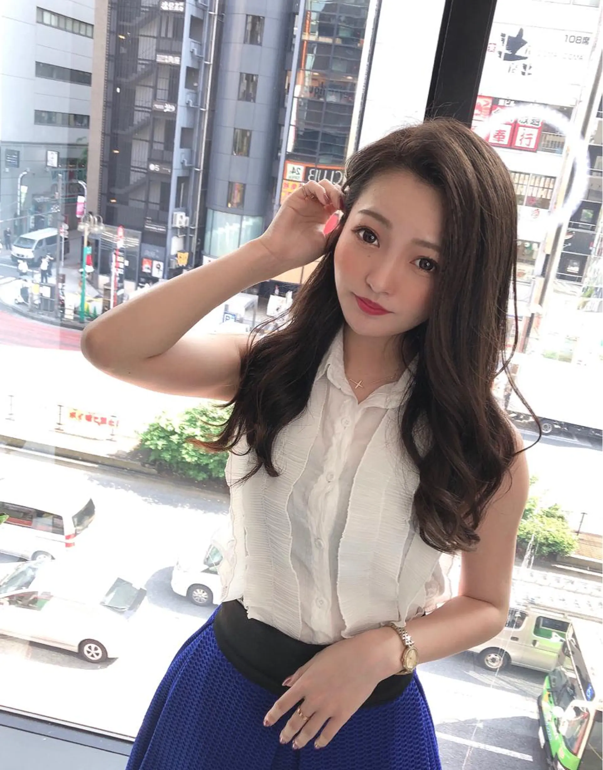 ロング カラー カット ヘアカラー トリートメント 渋谷/ハッシュ レイヤーカット/会田のヘアスタイル