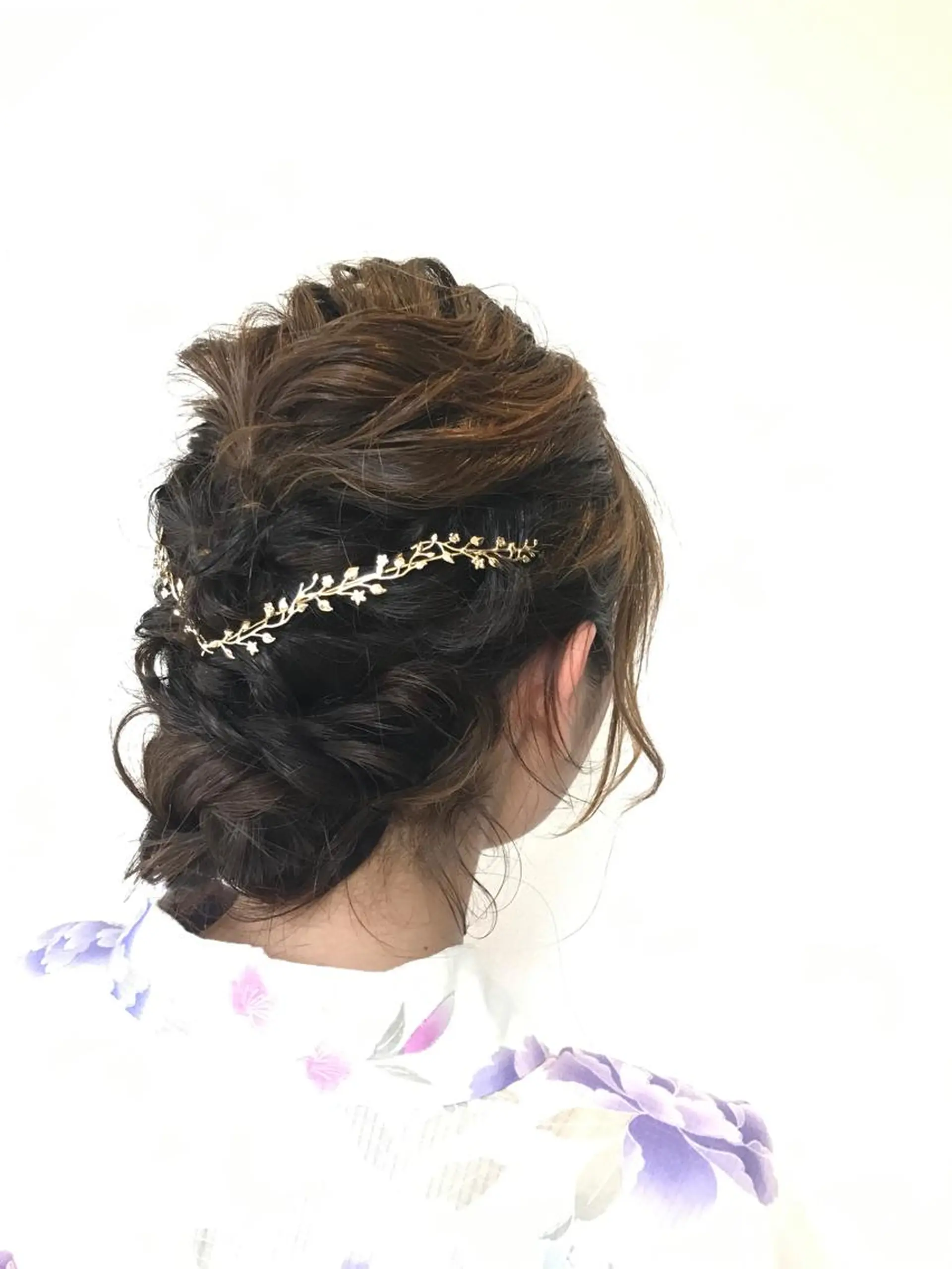 ロング カラー ヘアアレンジ 髪飾り 浴衣 スズキ シオリのヘアスタイル