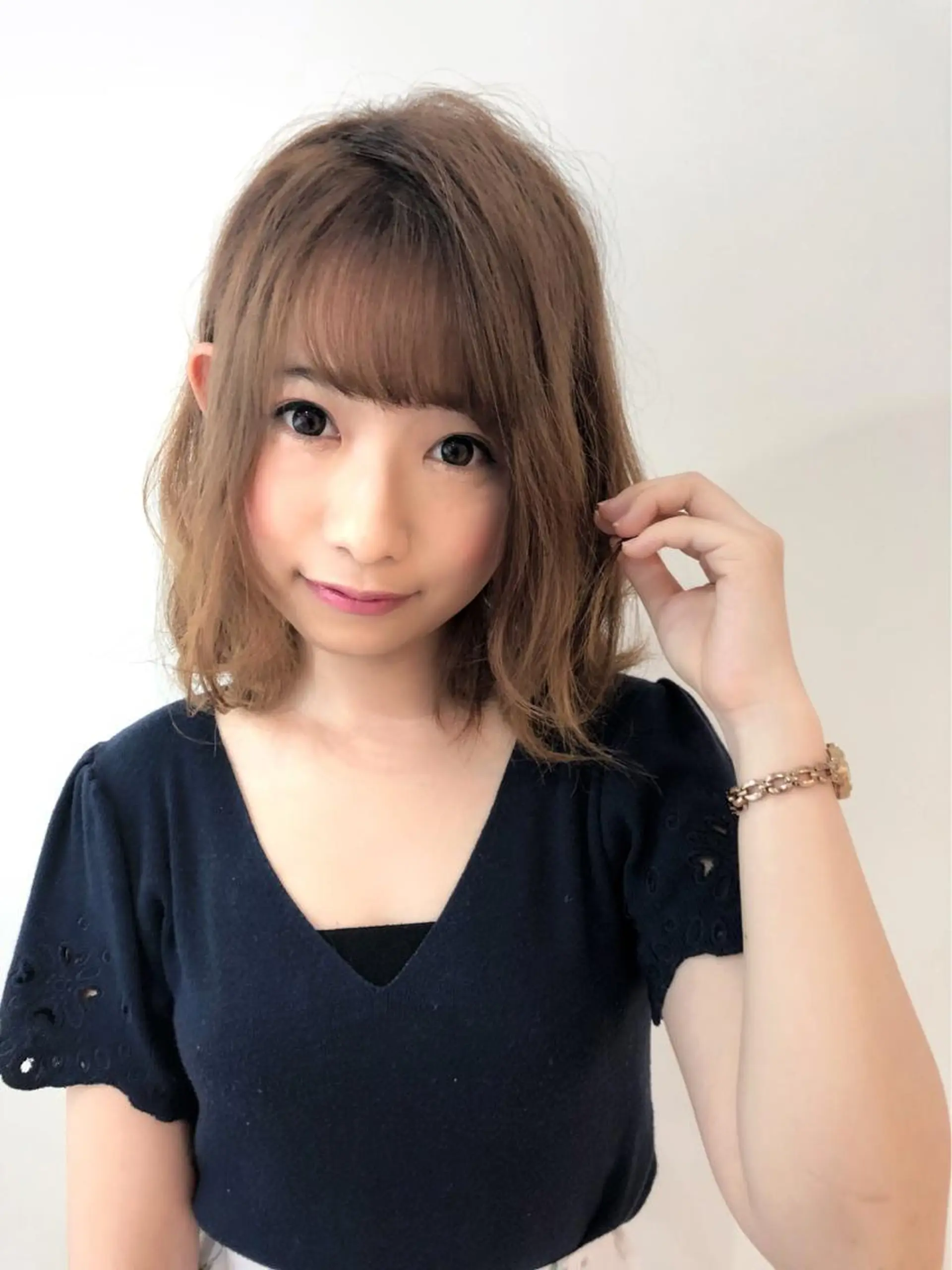 ミディアム カラー カット ヘアカラー トリートメント sato yoshikiのヘアスタイル