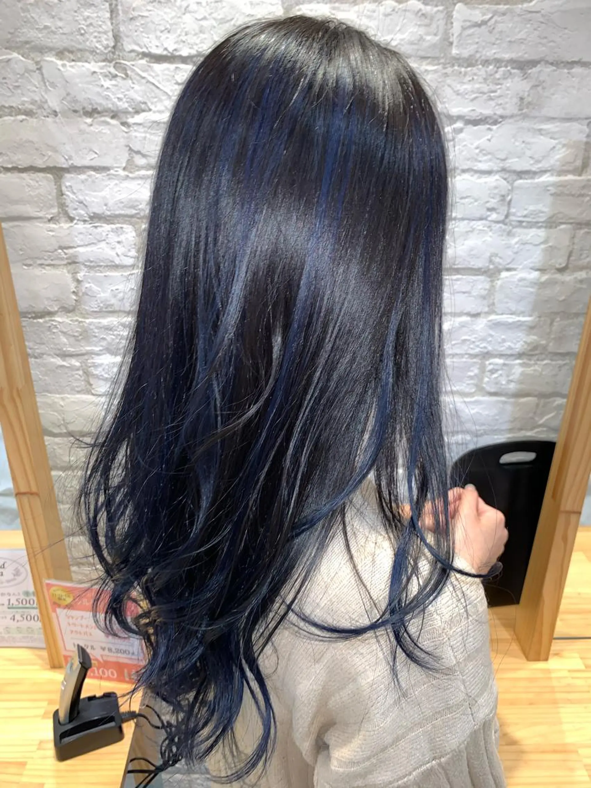 ロング カラー ブルーカラー ハイライトカラー ハイライト レイヤー/メンズ /髪質改善 廣島公平のヘアスタイル