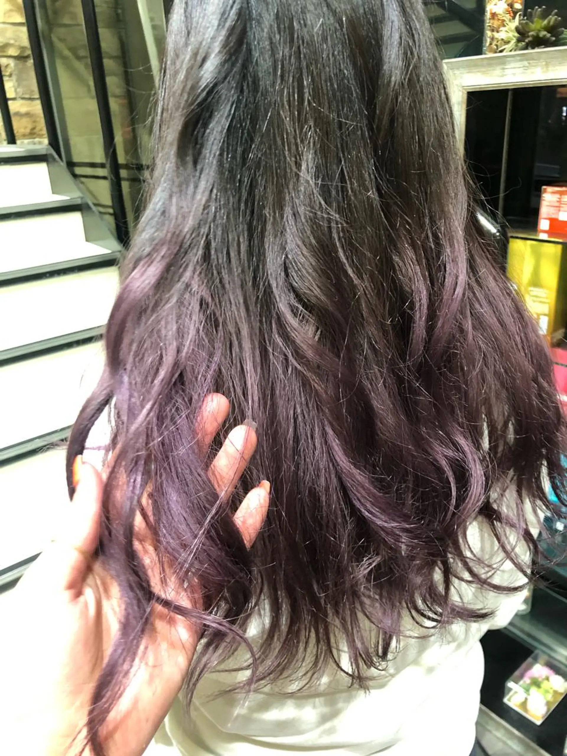 ロング カラー マツエク・マツパ ラベンダーカラー ヘアカラー チャンモリパーマ/韓 国/Minami🦋のヘアスタイル