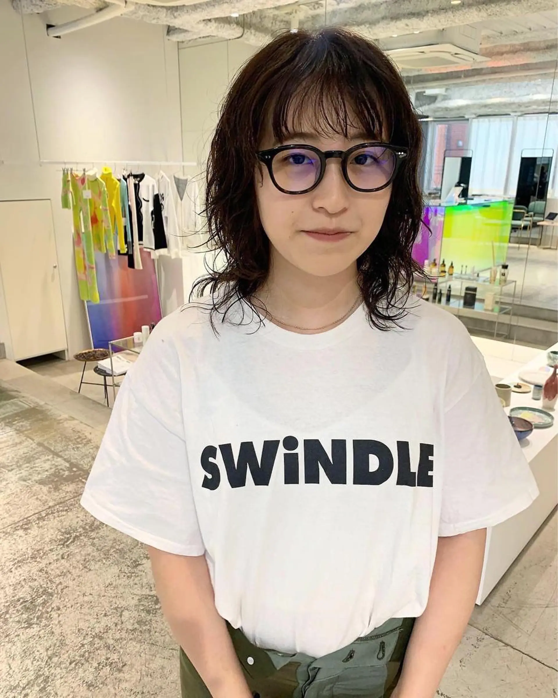 ミディアム カラー パーマ カット ヘアカラー トリートメント ANY／SUE 千葉パーマのヘアスタイル