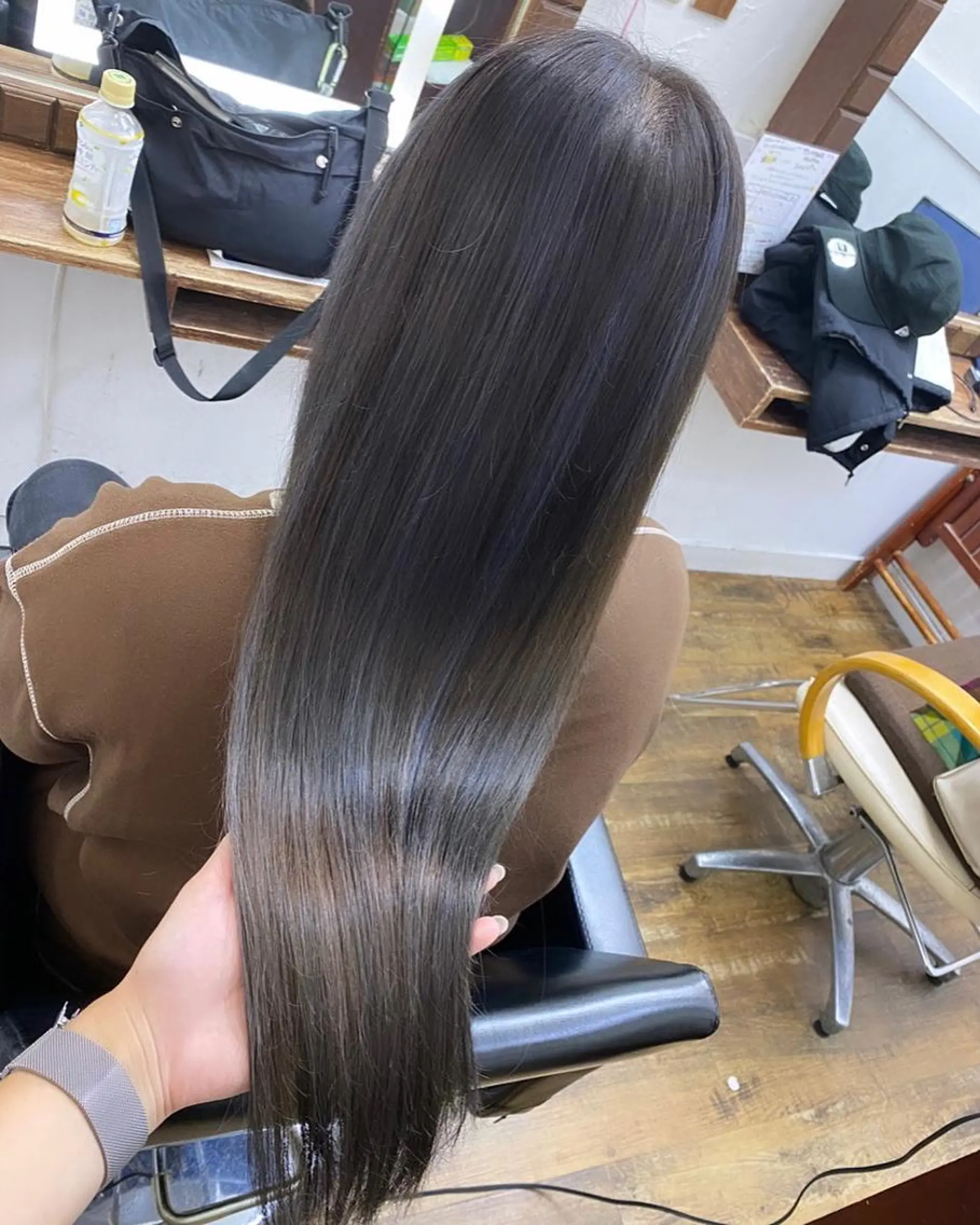 ロング カラー ブルーカラー ブルーグレー ハイライトカラー ハイライト ロング アンククロス kyokaのヘアスタイル