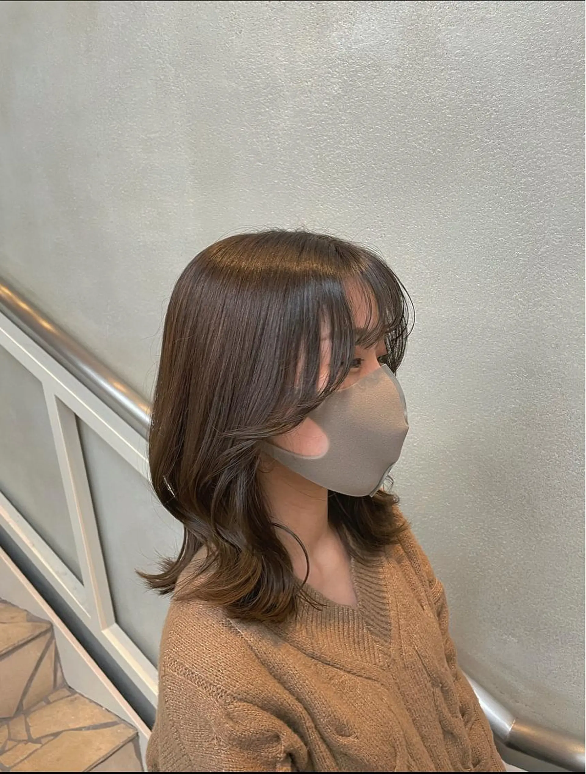 ミディアム カラー ベージュカラー オリーブベージュ レイヤーカット 沖縄/ヘアアレンジ /ナカノのヘアスタイル