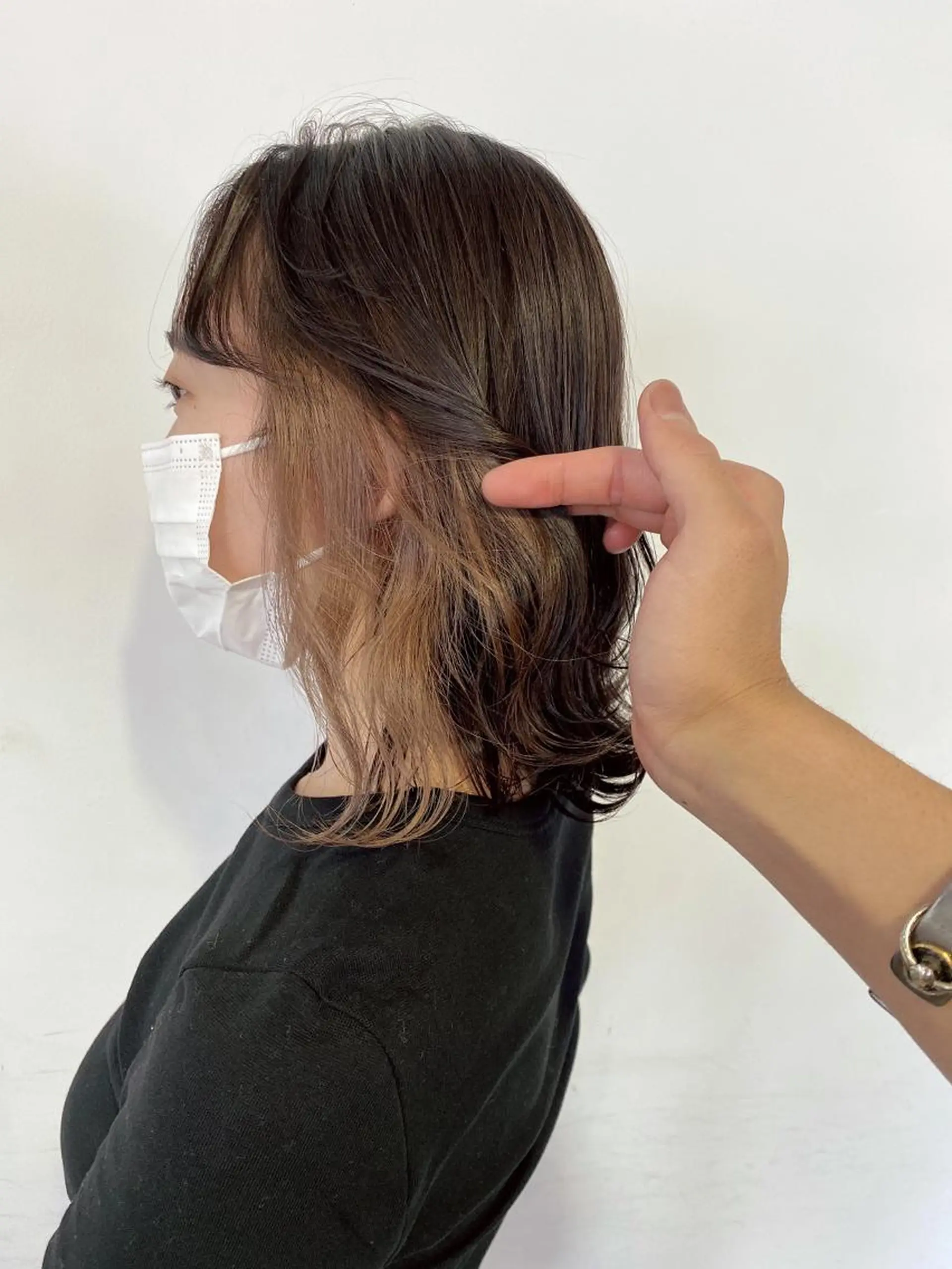 セミロング カラー ヘアアレンジ 切りっぱなしボブ/ デザインカラー店長のヘアスタイル