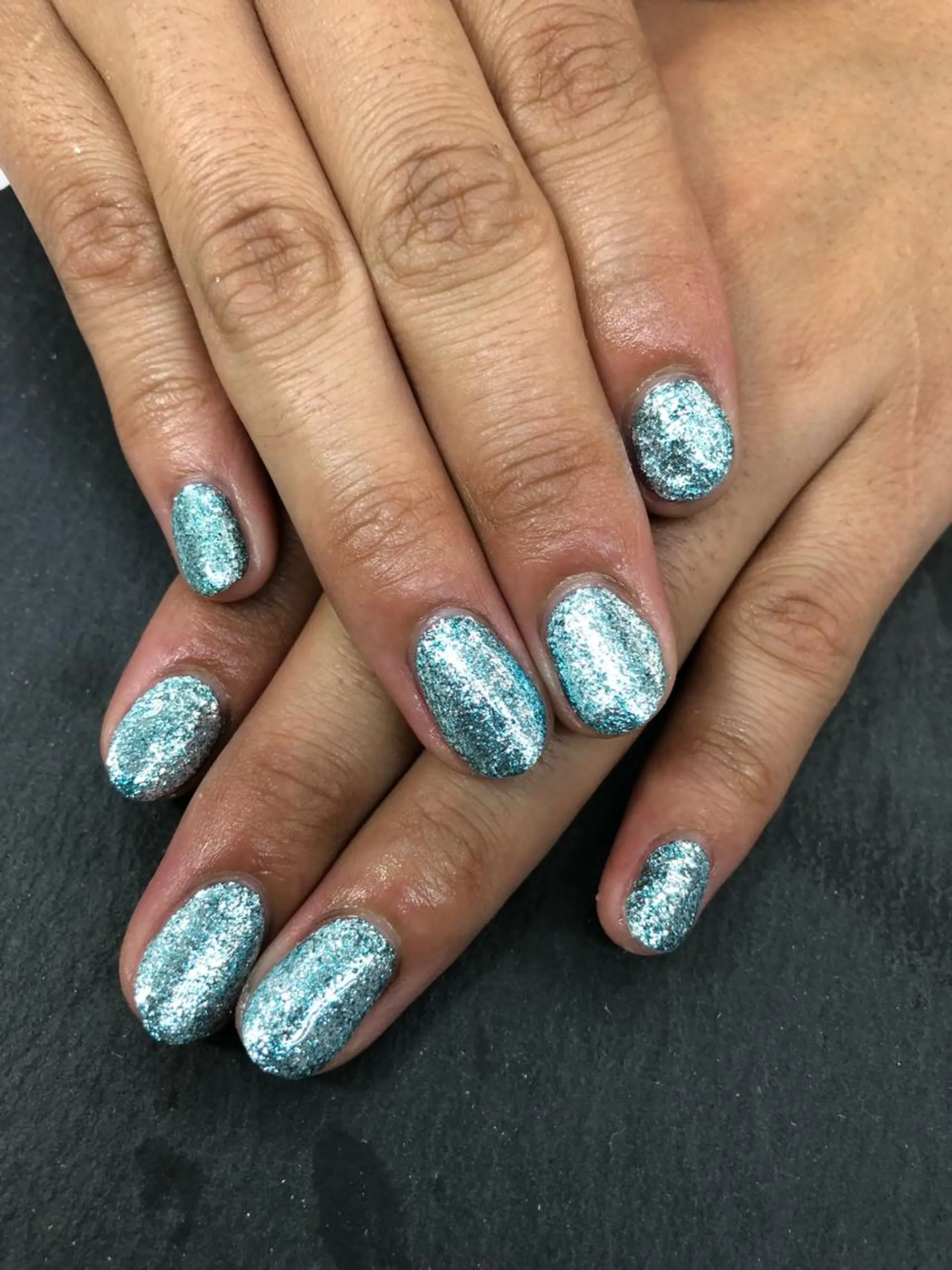 ネイル ブルー ラメ(グリッター) ハンドネイル esNail&eye イーズネイル＆アイのネイルデザイン