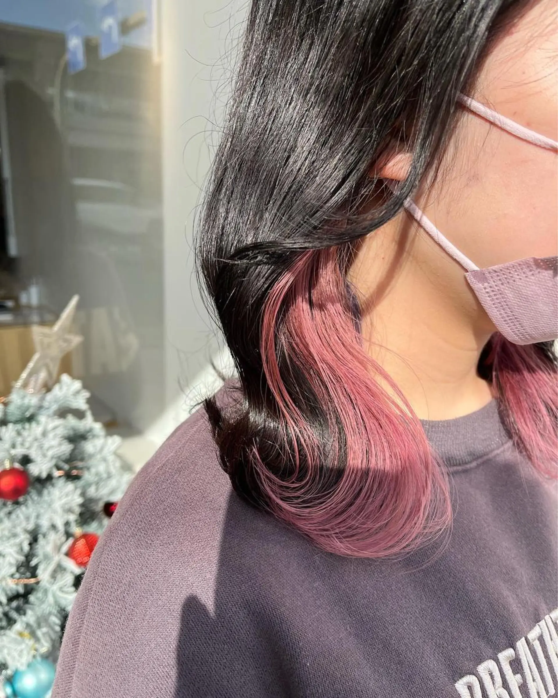 カラー インナーカラー ピンクカラー 村松 萌のヘアスタイル