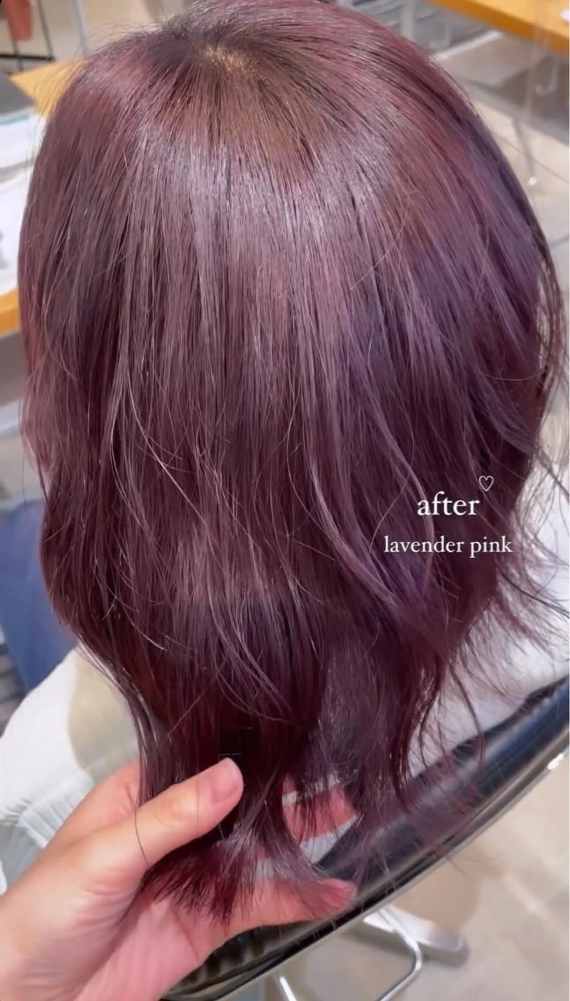 ミディアム カラー ブリーチ ラベンダーカラー ラベンダーピンク ピンクカラー ダブルカラーVia/ airi♡のヘアスタイル