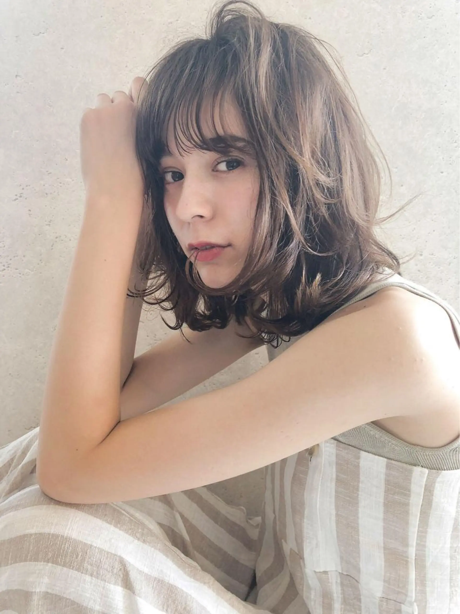 ミディアム カラー 髪質改善/艶髪特化 /柔らかさ/清水翔矢のヘアスタイル