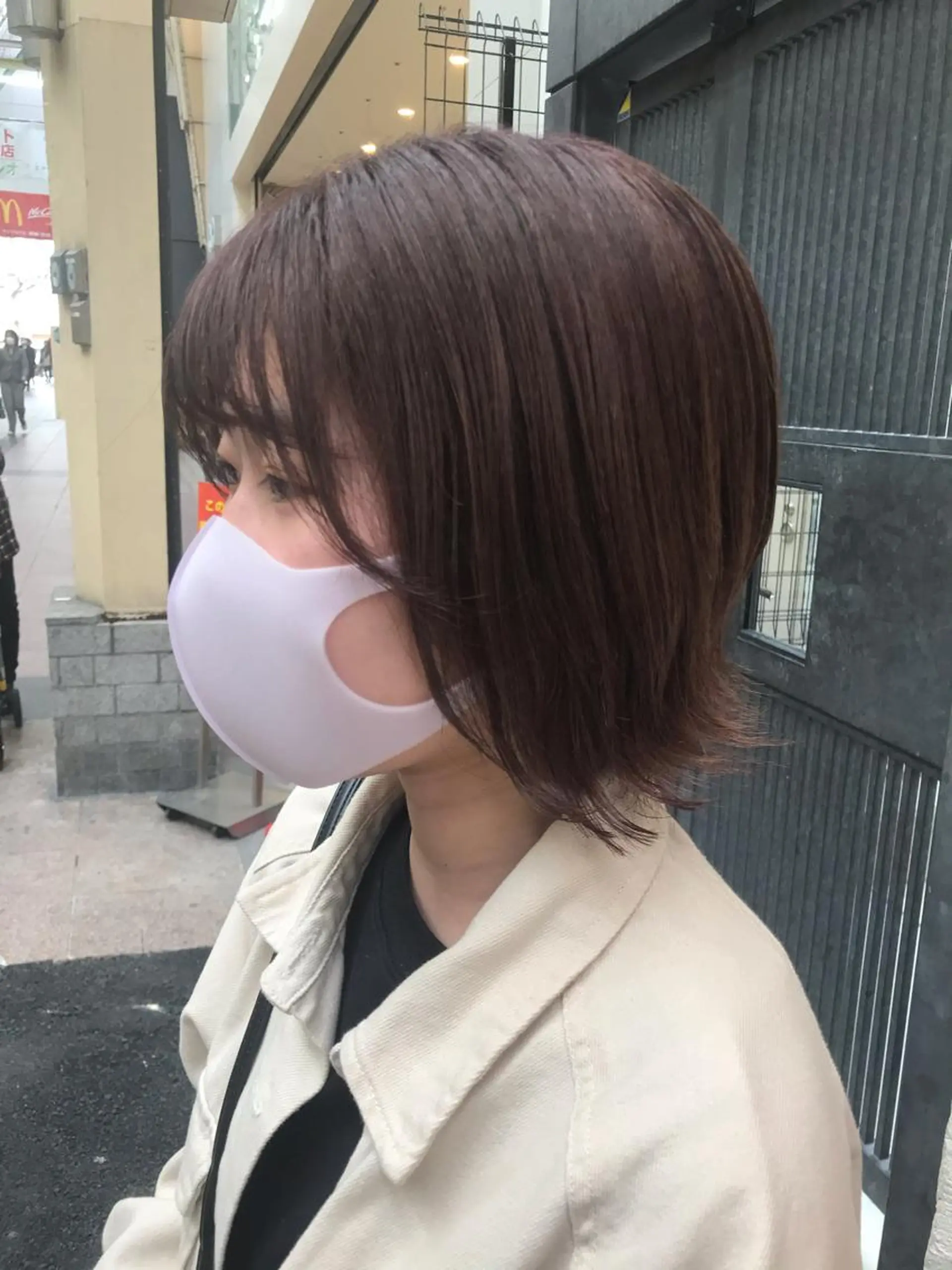 ショート カラー ボブレイヤー ベージュカラー ピンクカラー ピンクベージュ ボブ レイヤー＆ブリーチ 職人✂︎藤澤一成😊のヘアスタイル