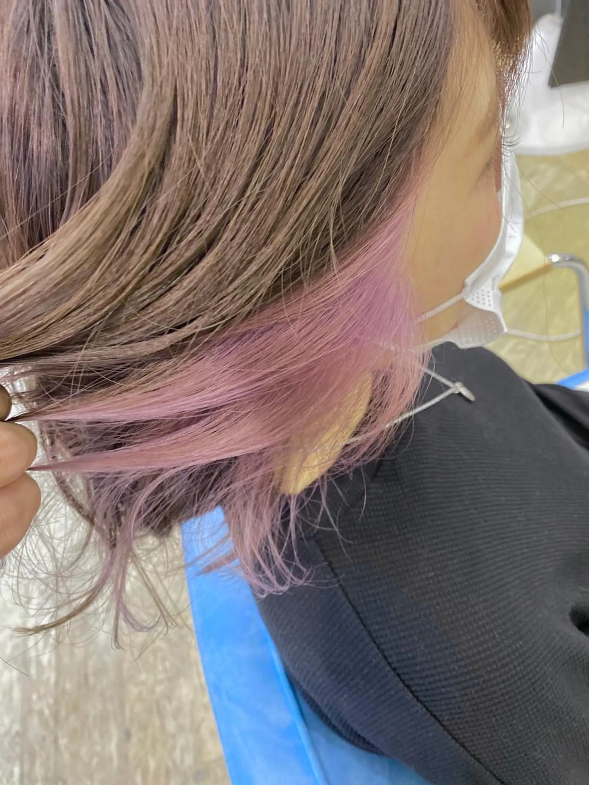 ミディアム カラー ヘアアレンジ インナーカラー ラベンダーカラー ラベンダーピンク ピンクカラー カット トリートメント 松井 敬太郎のヘアスタイル