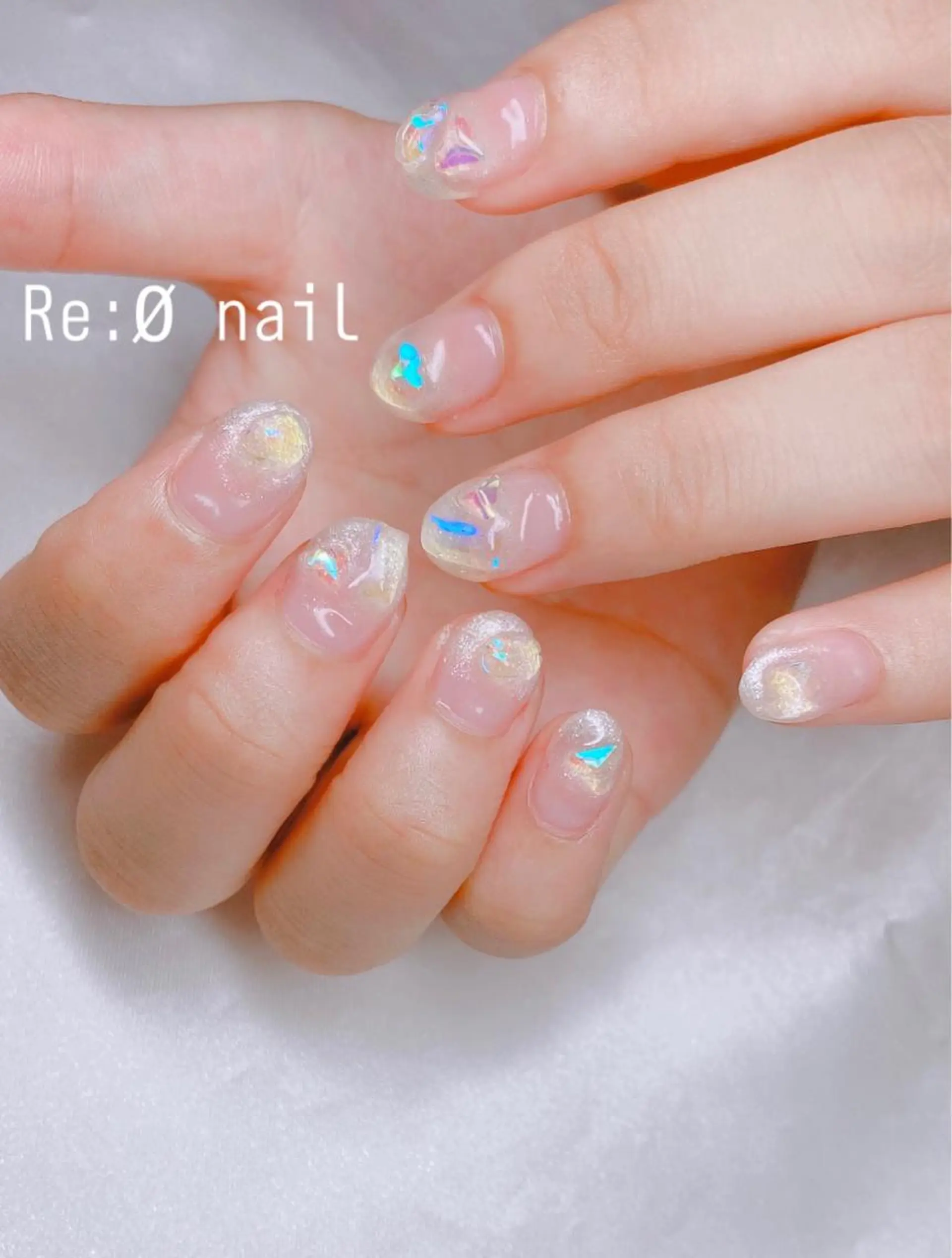 ネイル オーロラネイル ストーンネイル ハンドネイル Re:Ø nail 🩵TSUJIのネイルデザイン