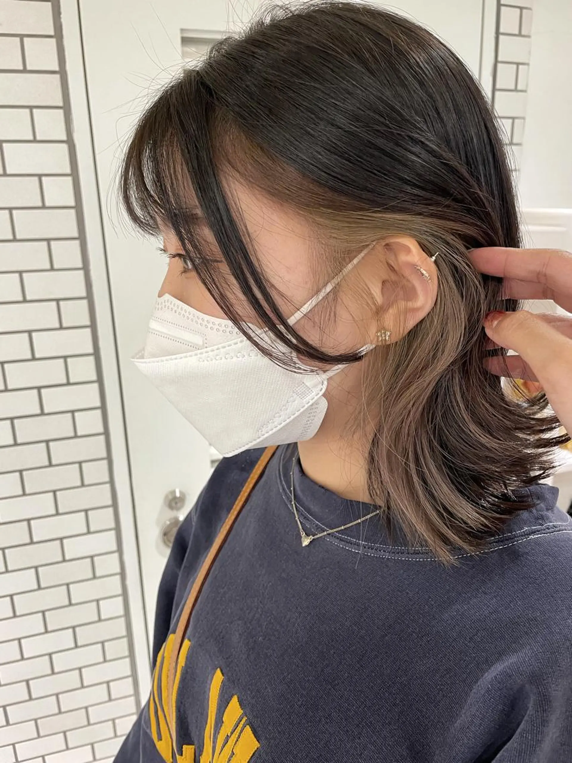 ミディアム カラー イヤリングカラー カット ヘアカラー ボブ支持率NO1 🌈CHIKAのヘアスタイル