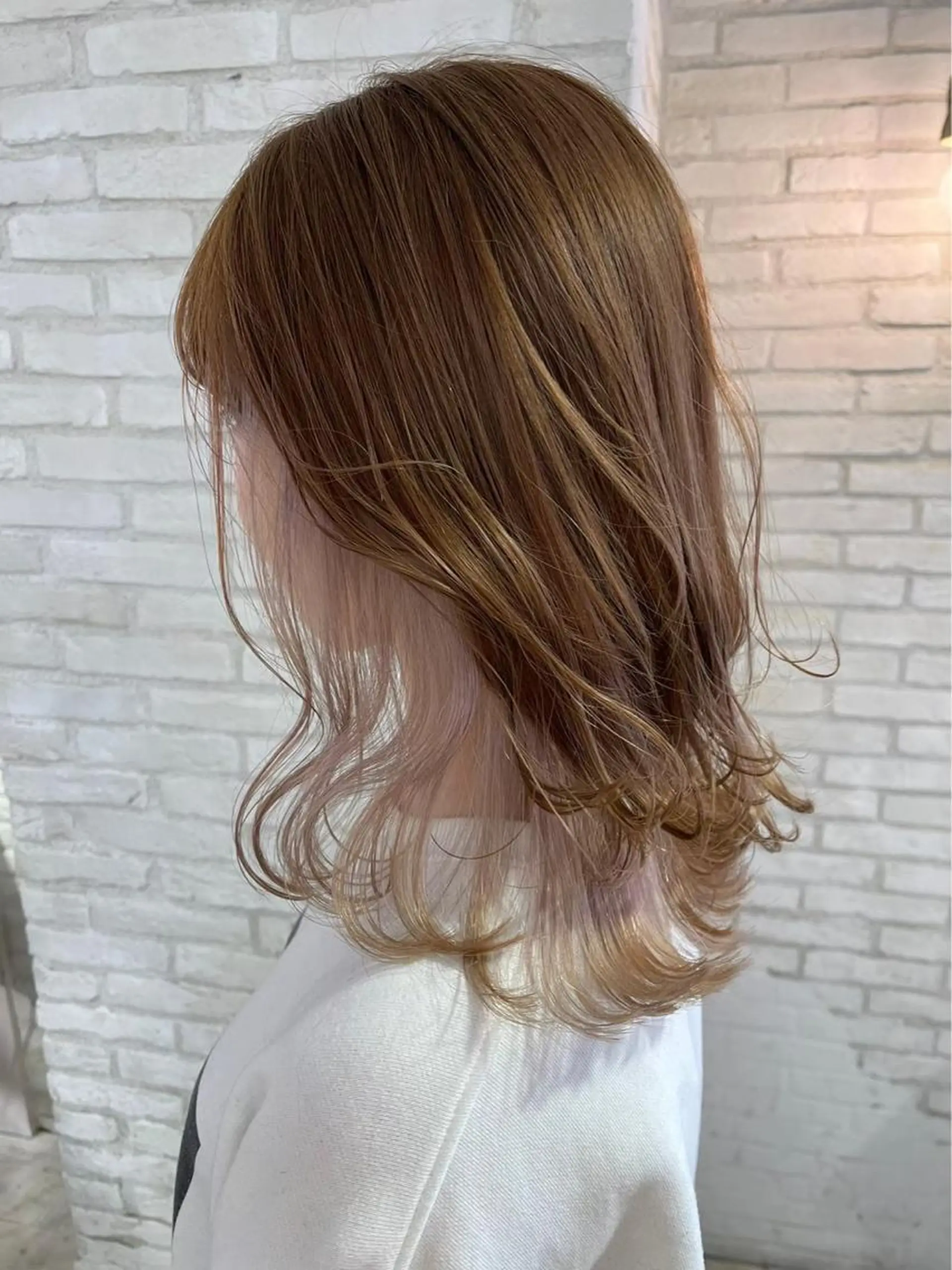 ミディアム カラー 切りっぱなしボブ ショートボブ ブリーチ ケアブリーチ ダブルカラー ✂️大人レイヤー✂️ 店長　渡部晃輝のヘアスタイル
