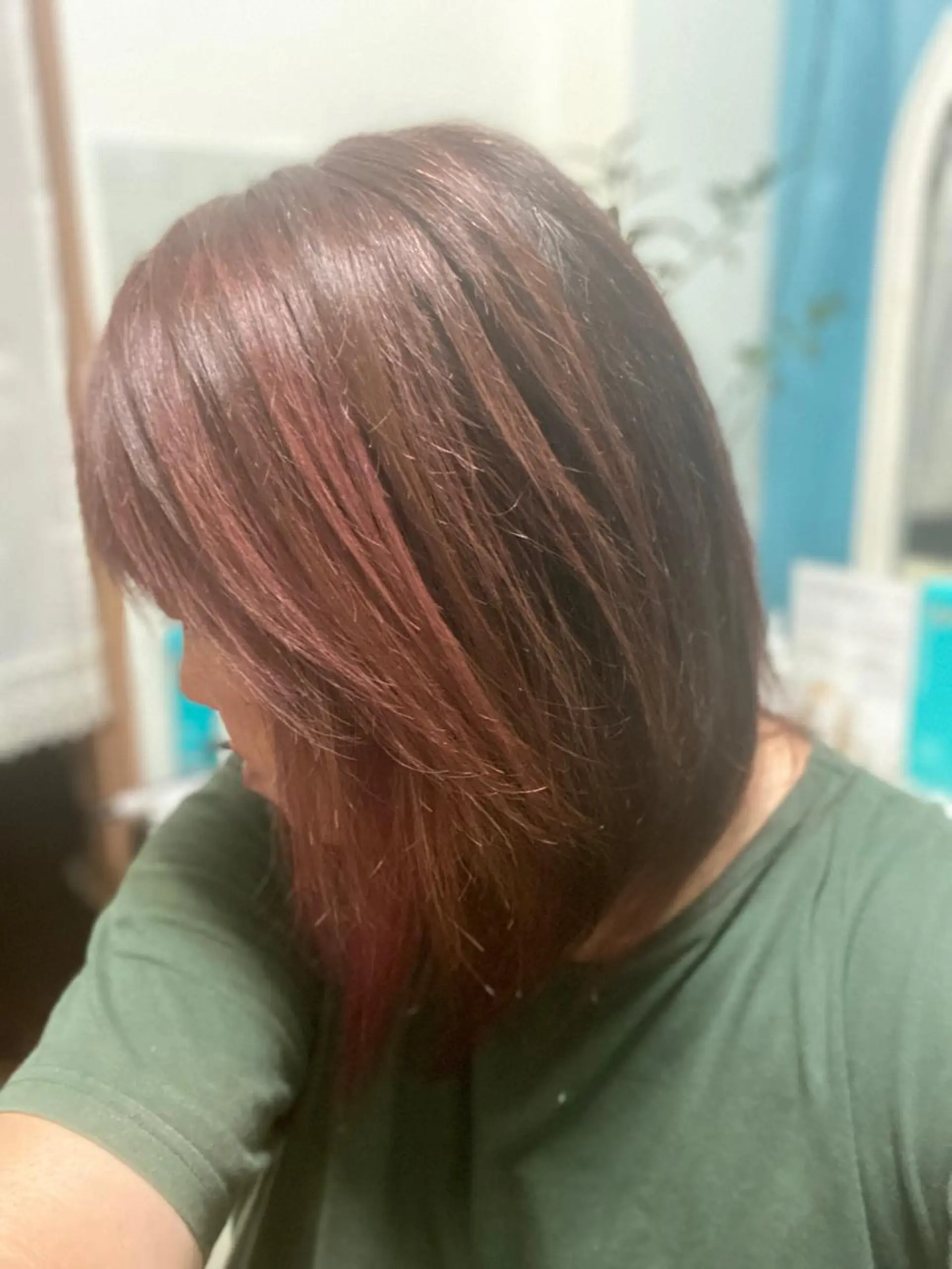 セミロング カラー くせ毛 トリートメント 酸熱トリートメント hairmake Sakura松本真理のヘアスタイル