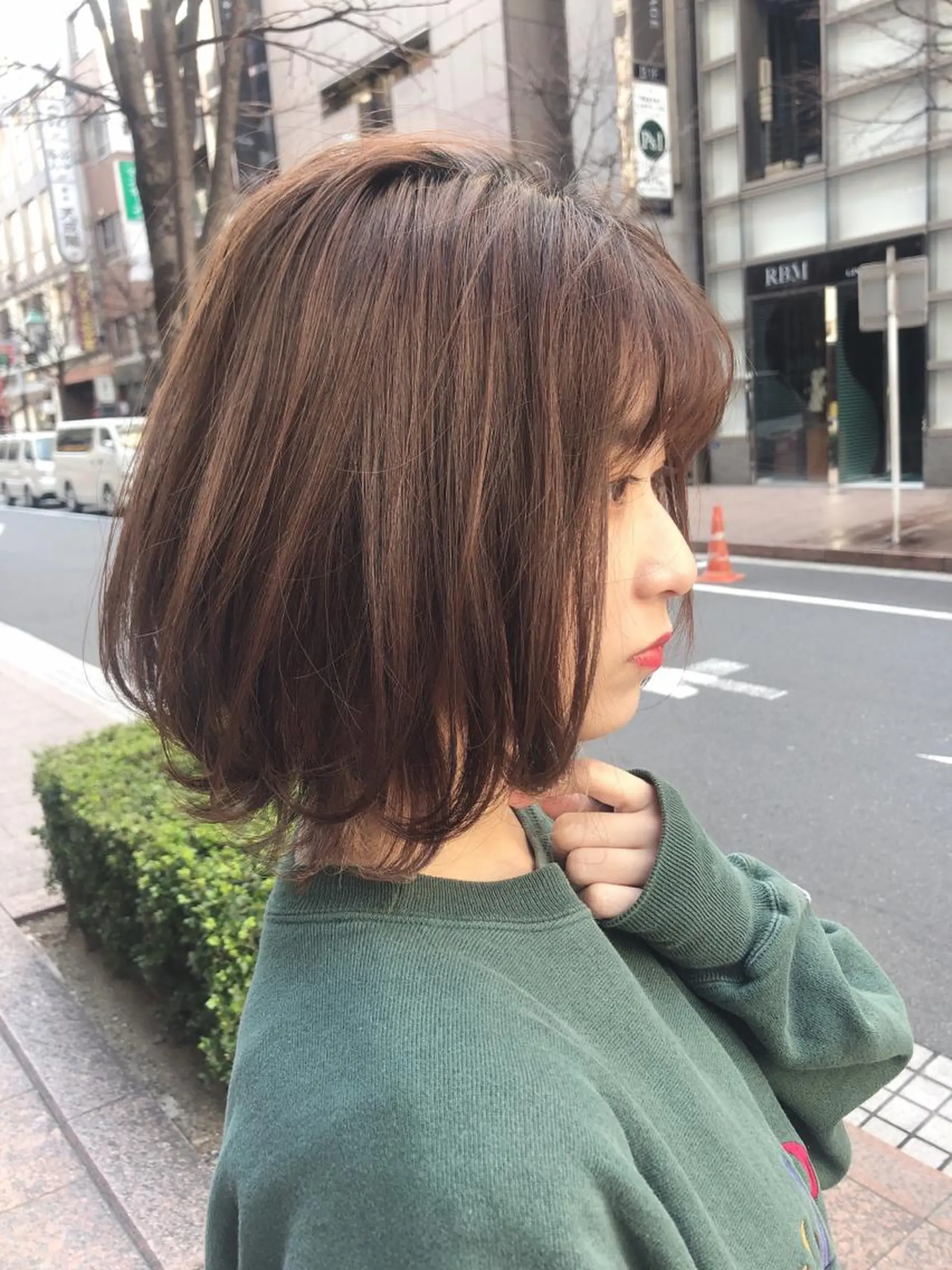 ショート カット 縮毛矯正 トリートメント ボブ韓国風レイヤー 髪質改善/畠中ケントのヘアスタイル