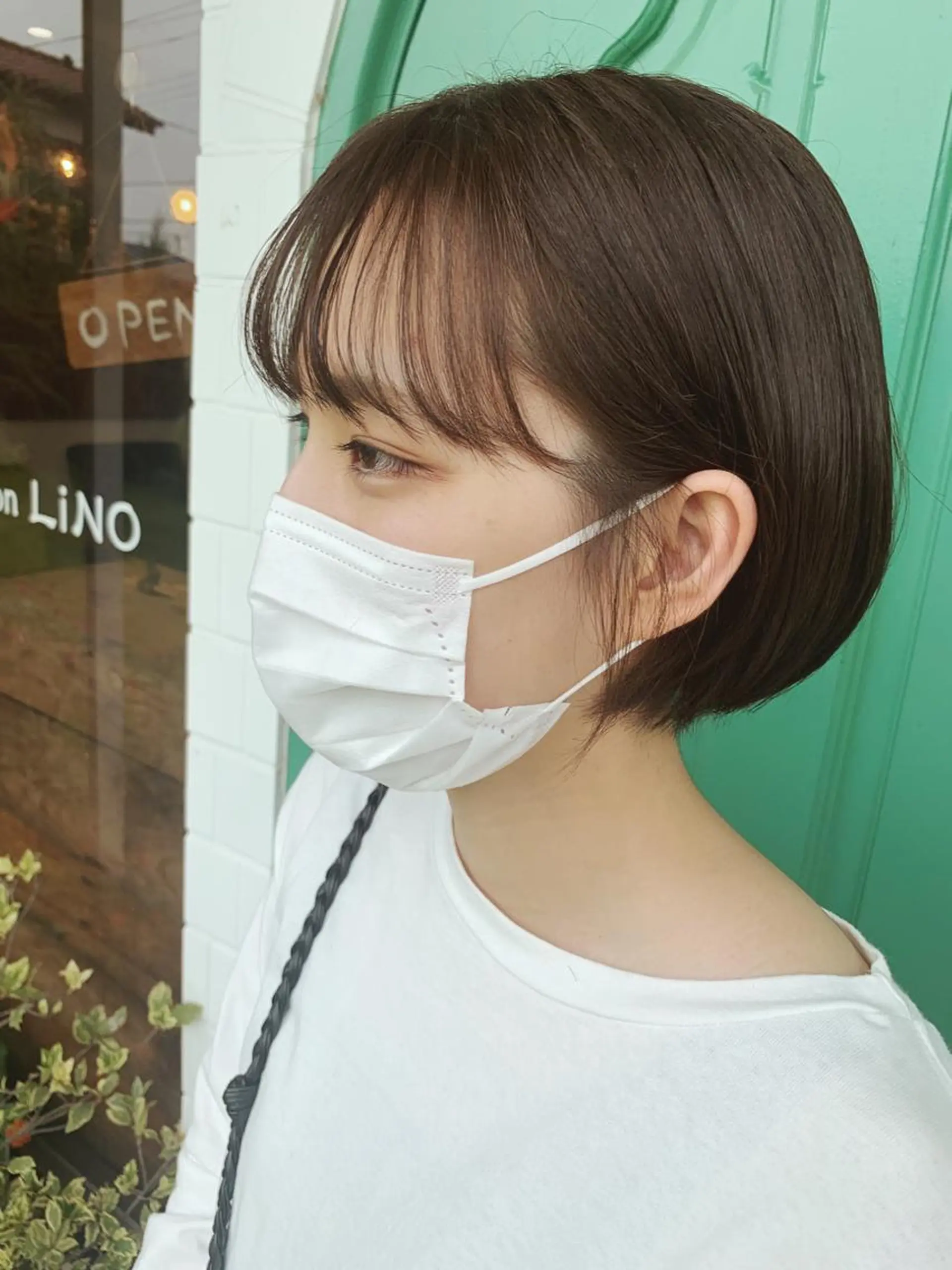 ショート カラー アッシュ オリーブアッシュ ボブ ショートヘア カット ヘアカラー 佐藤 美咲のヘアスタイル