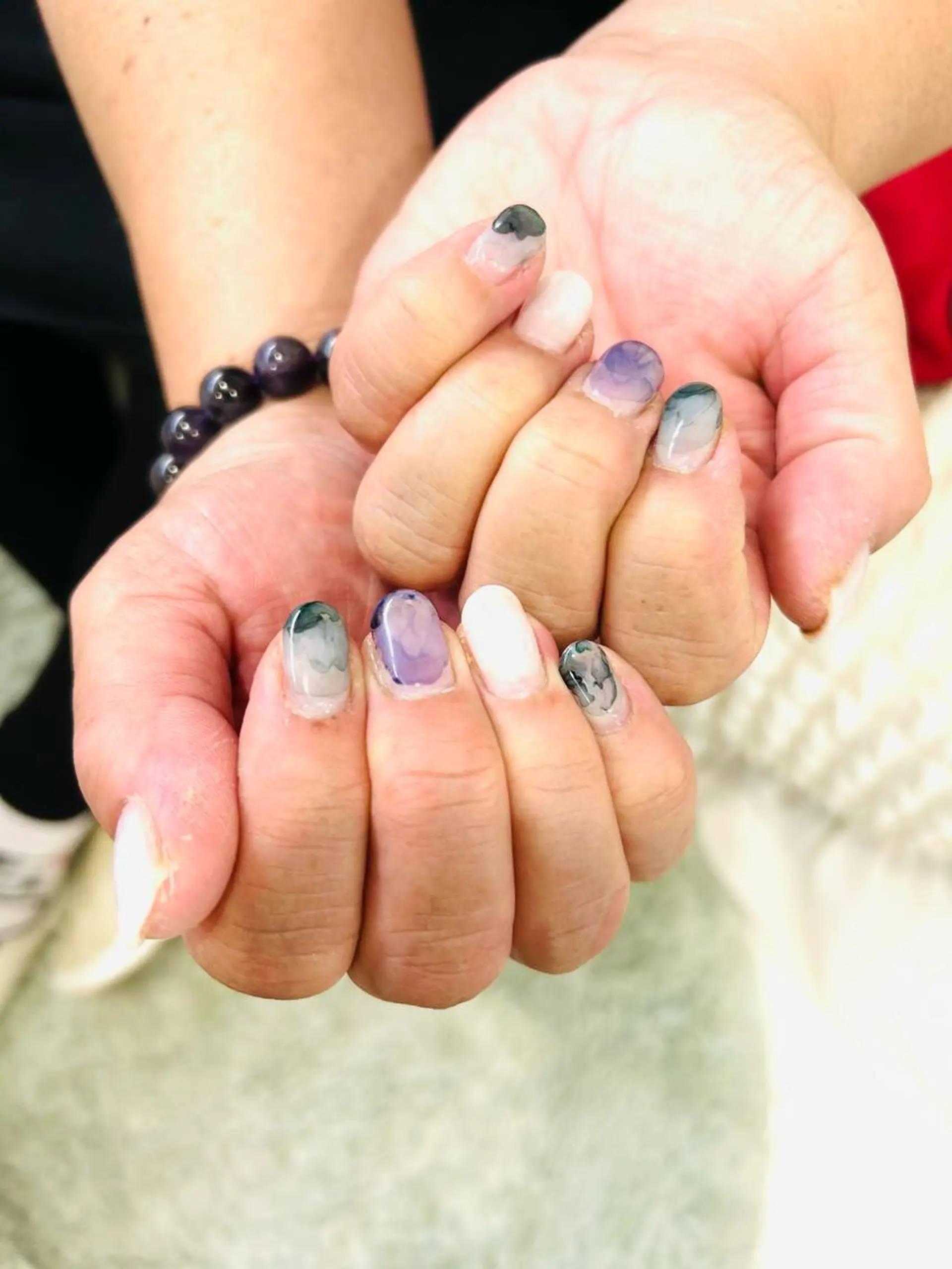 ネイル フラッシュネイル フレンチネイル ラメ(グリッター) ラメグラデーション マグネットネイル H3(エイチスリー)所属・H3 hitoのネイルデザイン