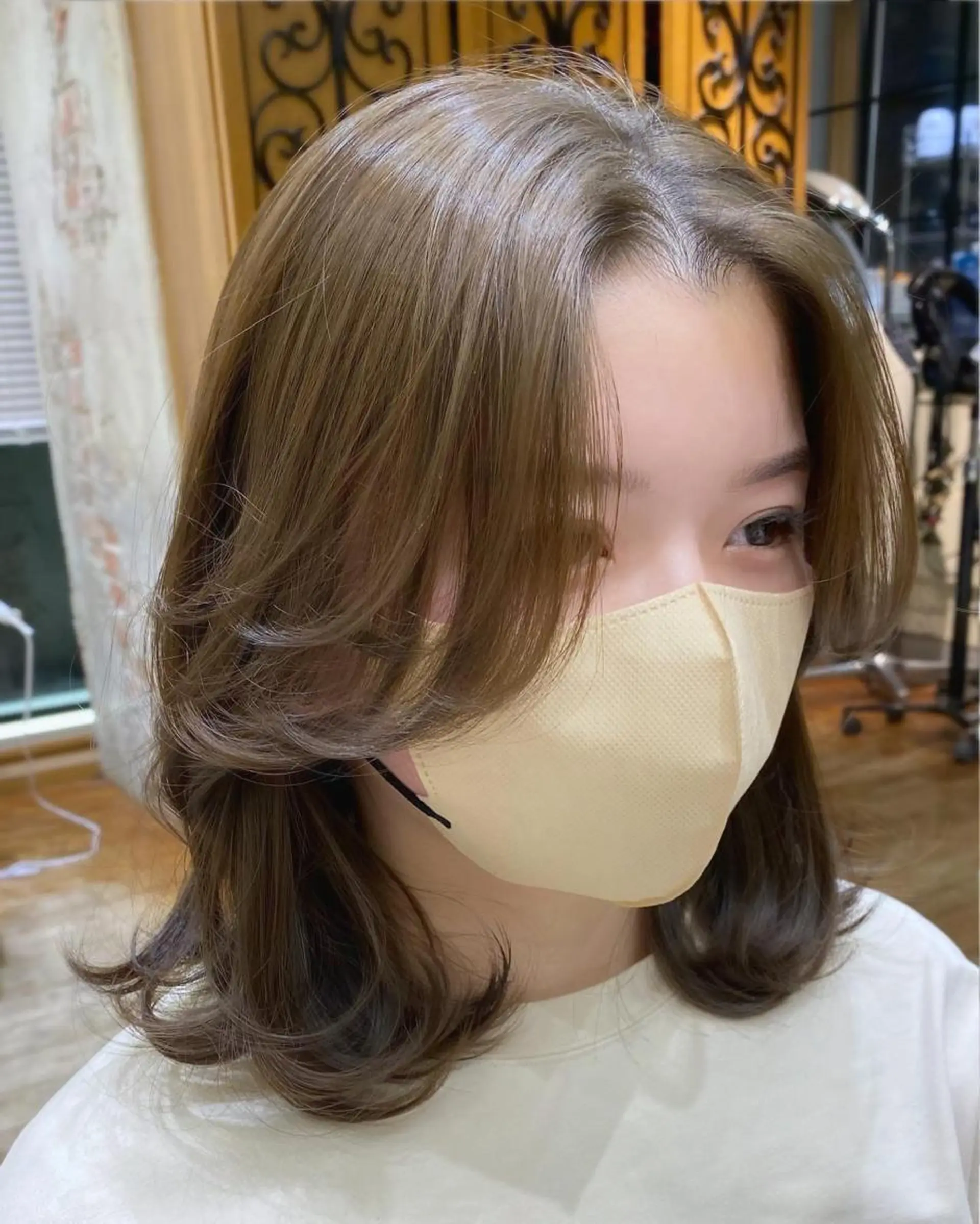 ミディアム カラー On所属・顔まわりカット🌟 くびれヘア/寺門遥輝のヘアスタイル