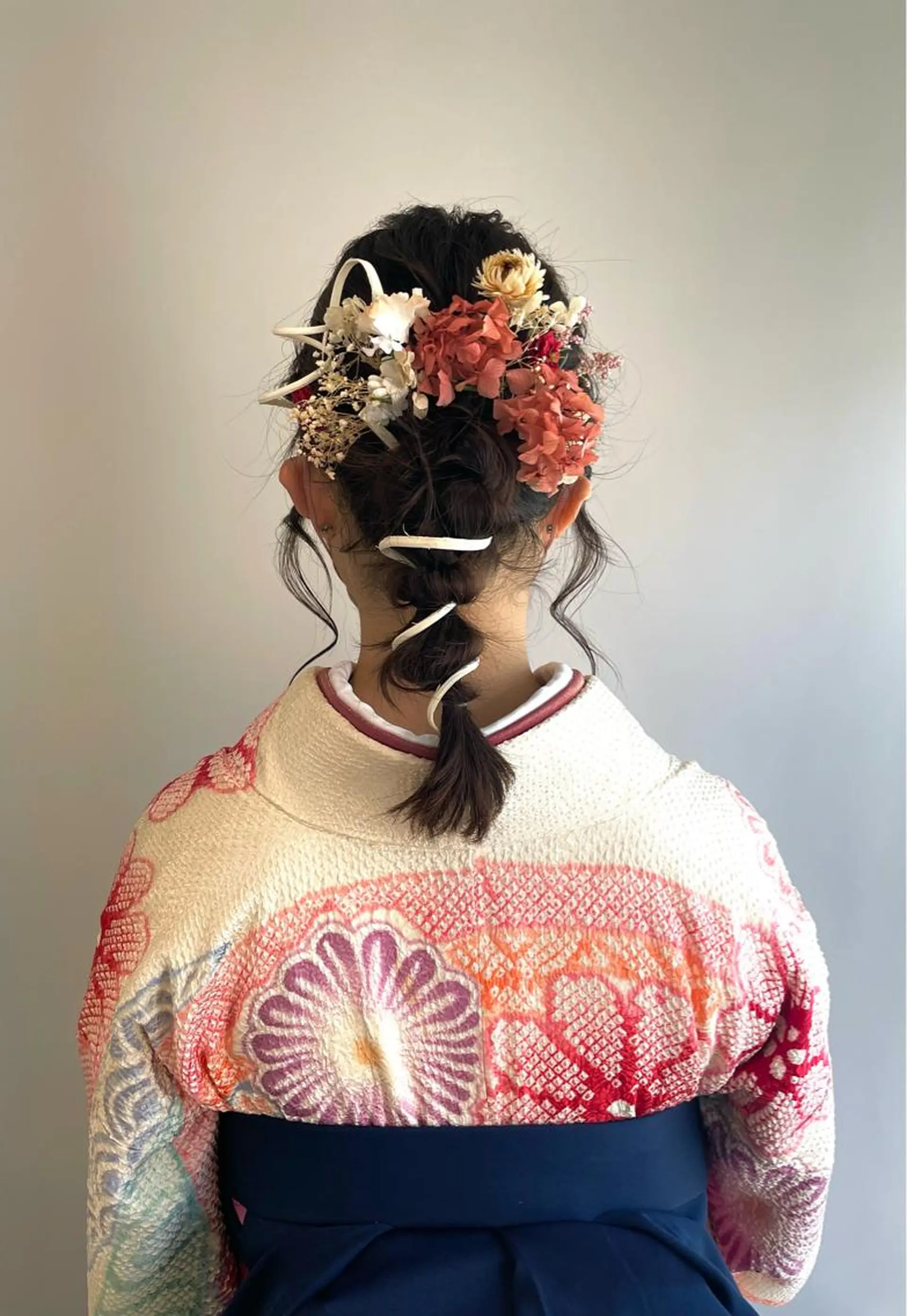 セミロング ヘアアレンジ 着付け 青沼夏未/オリーブ/ 寒色カラーのヘアスタイル