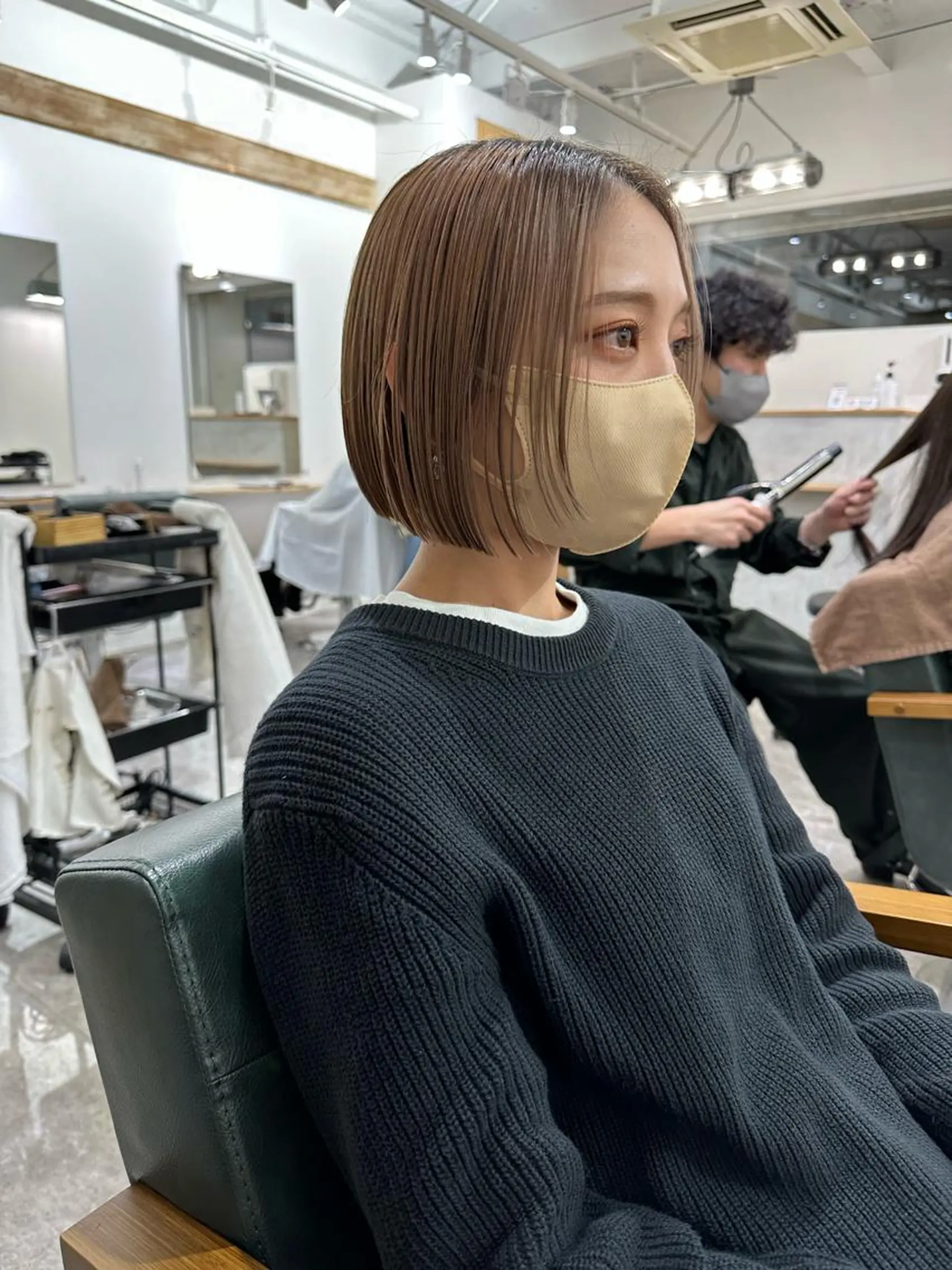 ショート カラー ベージュカラー カット ヘアカラー トリートメント パーマ/透明感カラー /ボブ/吉田一生のヘアスタイル