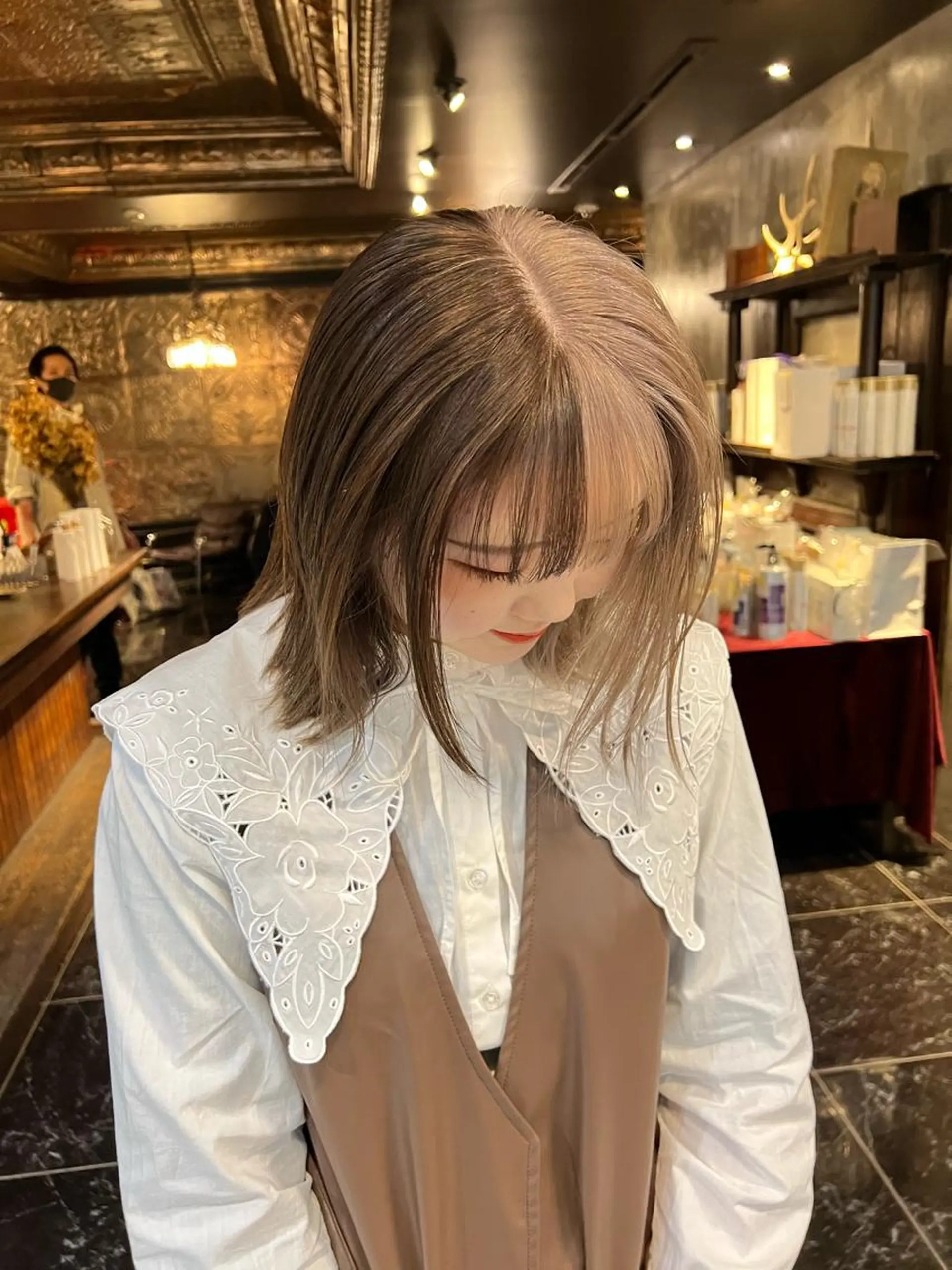 ミディアム カラー カット ヘアカラー haco＋所属・圧倒的デザイン力 店長🎨RENAのヘアスタイル