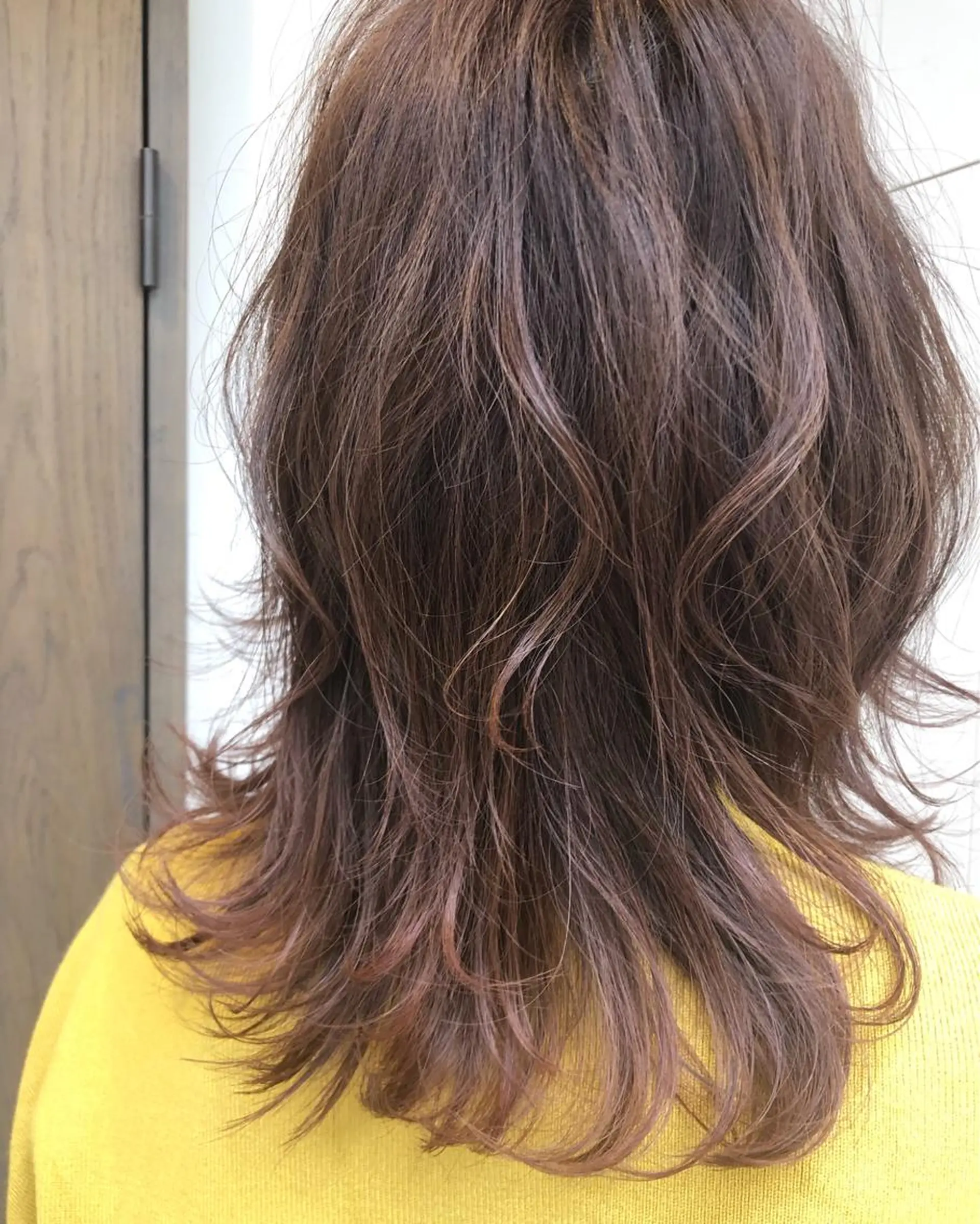 ミディアム カラー バレイヤージュ グラデーションカラー ピンクカラー シアーピンク レイヤーカット ...ful  MAOのヘアスタイル