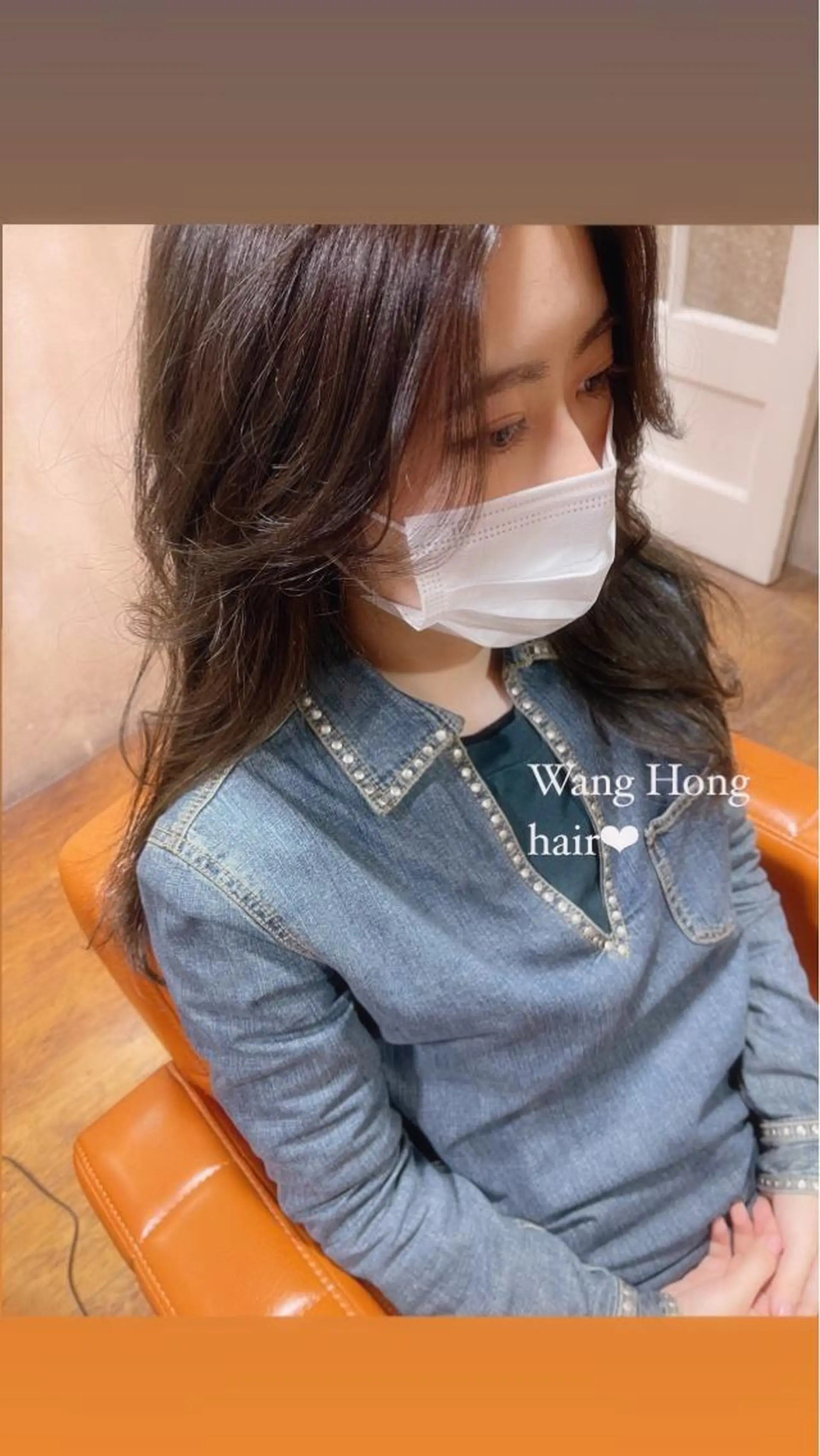 ロング チョコレートブラウン くびれヘア エギョモリ 外国人風カラー ヨシンモリ カット 韓国 / 中国ヘア 🦋Noniのヘアスタイル