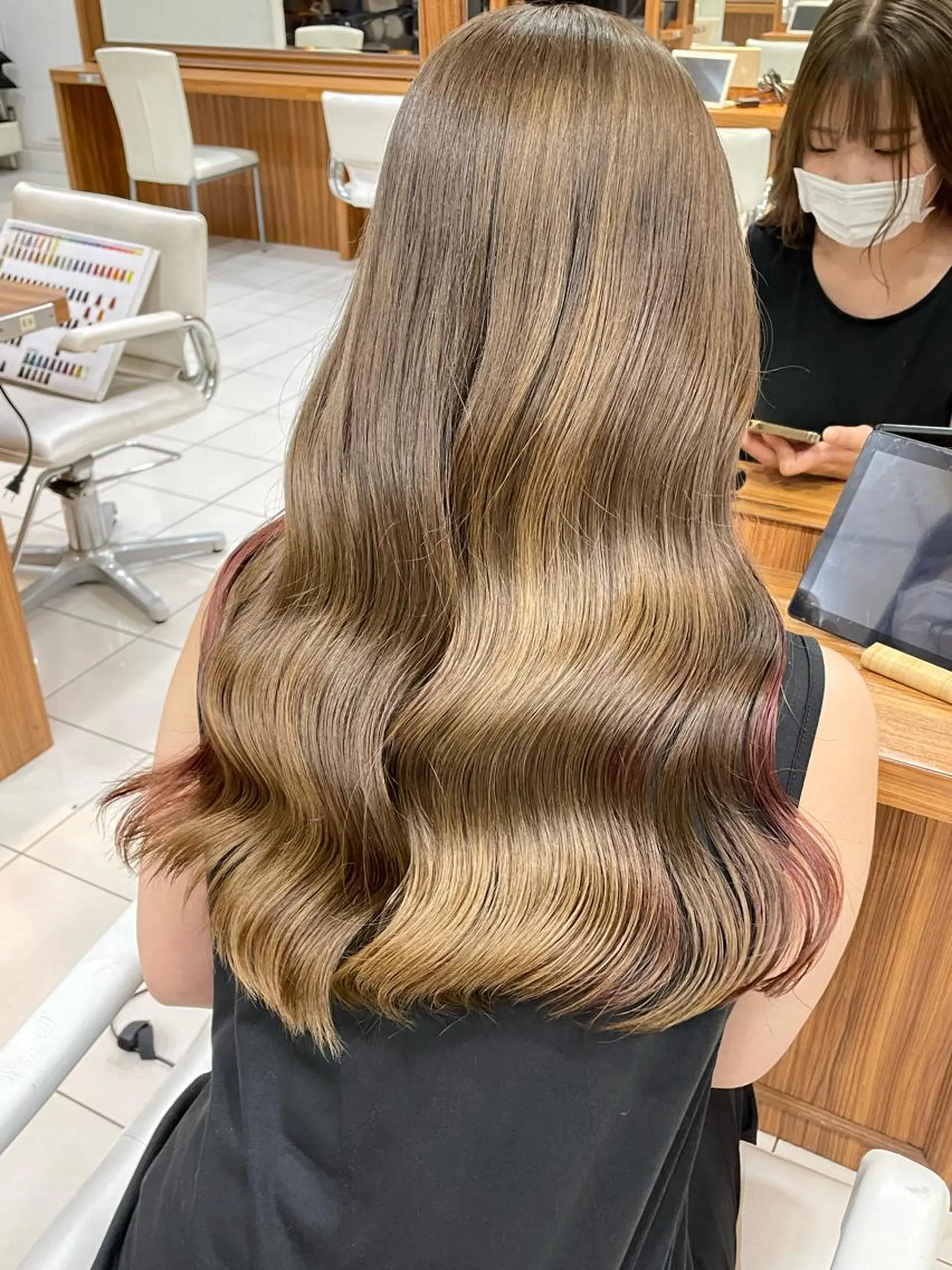 ロング カラー ダブルカラー グレージュ ラベンダーカラー ミルクティーグレージュ ピンクカラー share salon JAM 町田 center bldg【ジャム】所属・🤍🪄束間マツパ ゆうか💜のマツエク・マツパデザイン
