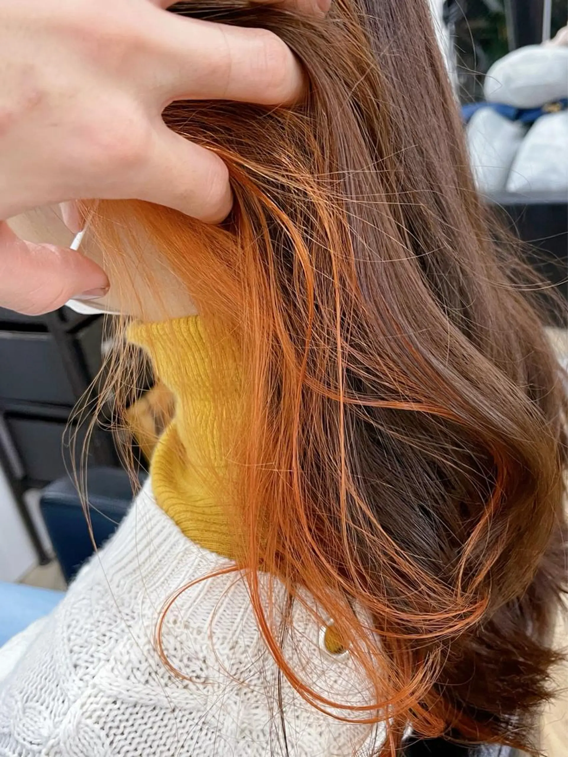 カラー オレンジ ブリーチダブルカラー 【koide】のヘアスタイル