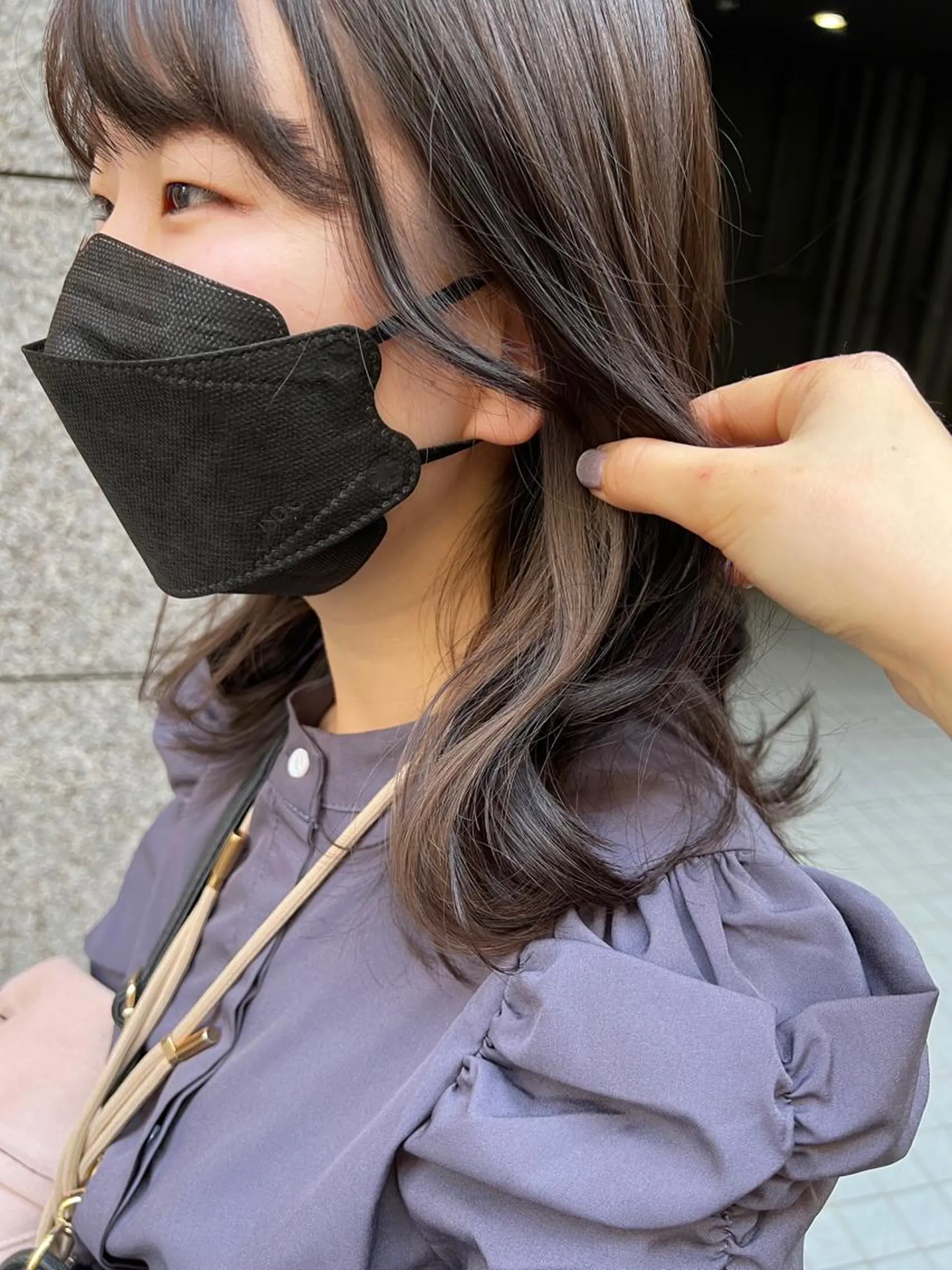 セミロング カラー グレージュ カット ヘアカラー ノイシキ サキのヘアスタイル