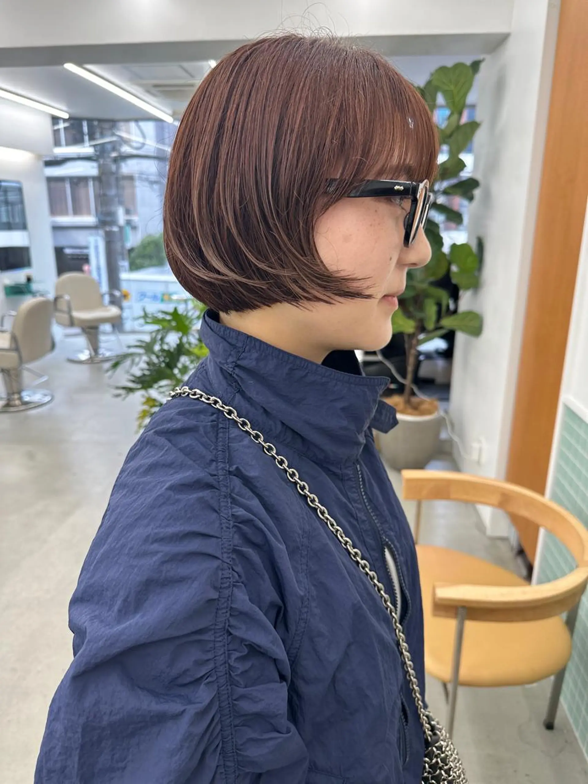 ショート カラー ブラウンカラー オレンジ オレンジブラウン カット ヘアカラー トリートメント ボブ/レイヤー/ケア パーマ/リュウタのヘアスタイル