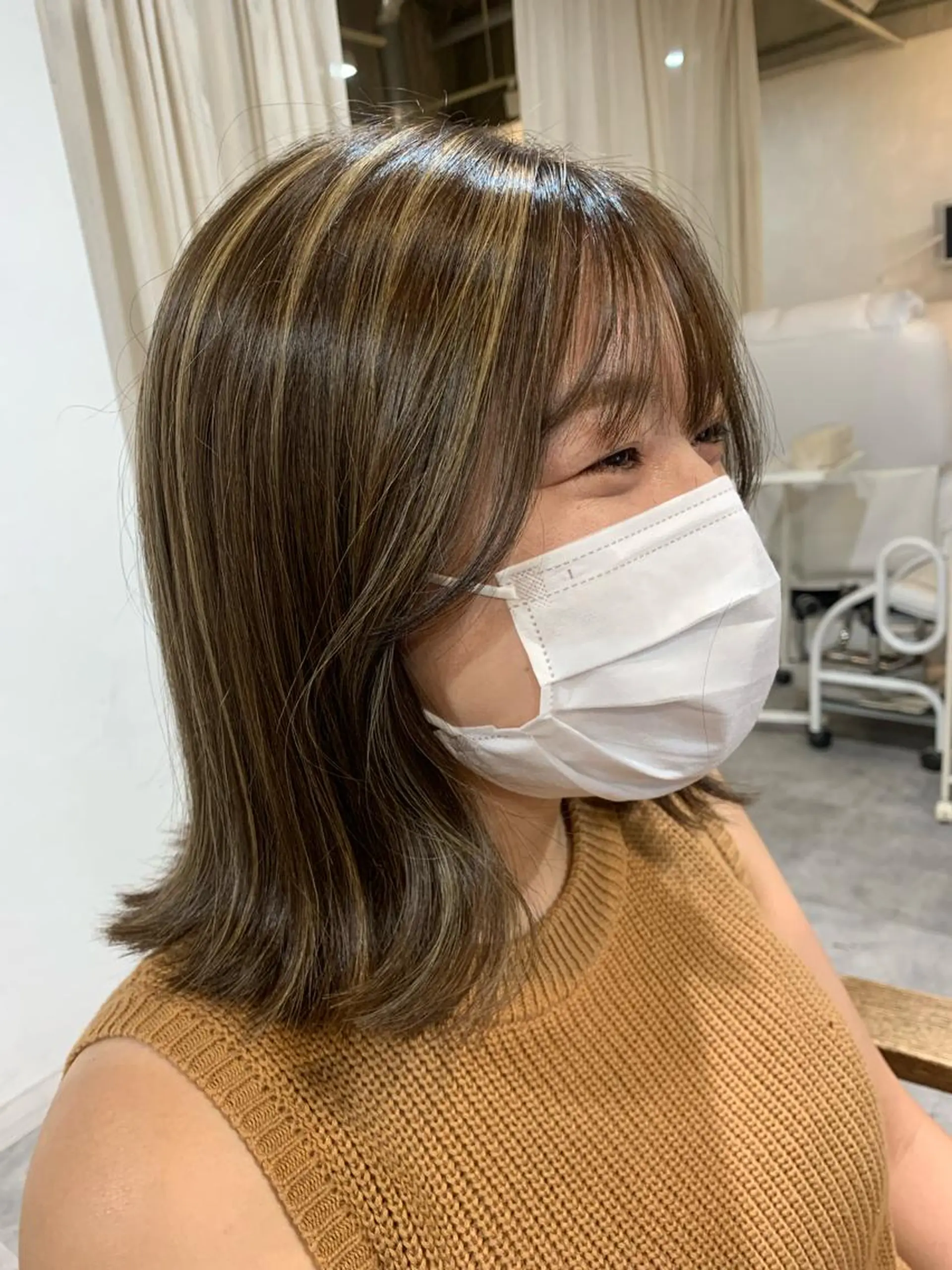 ミディアム 切りっぱなしボブ ボブ 福崎 真奈のヘアスタイル