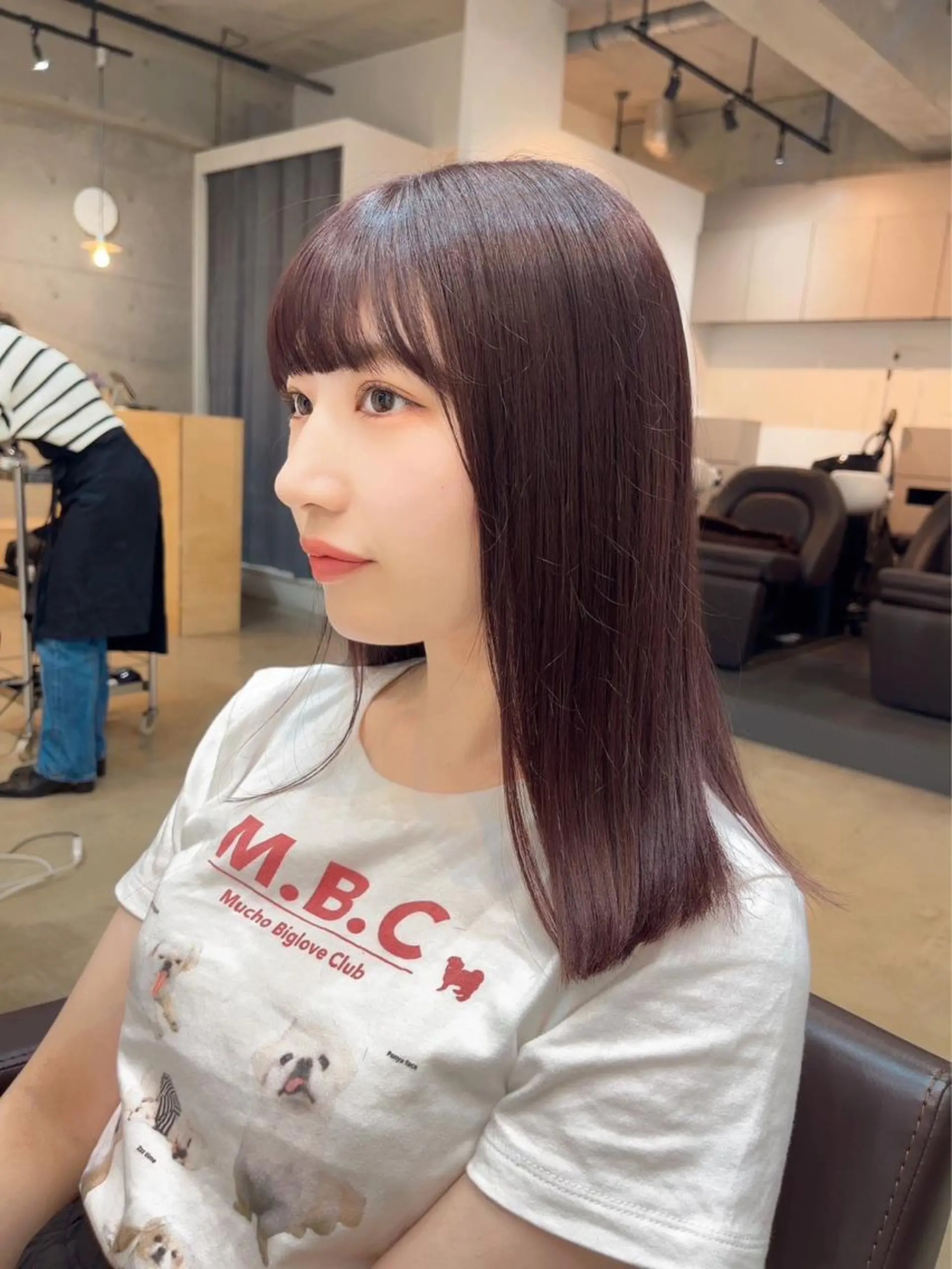 ミディアム カラー 【arc】Ruri コテ巻き風パーマのヘアスタイル