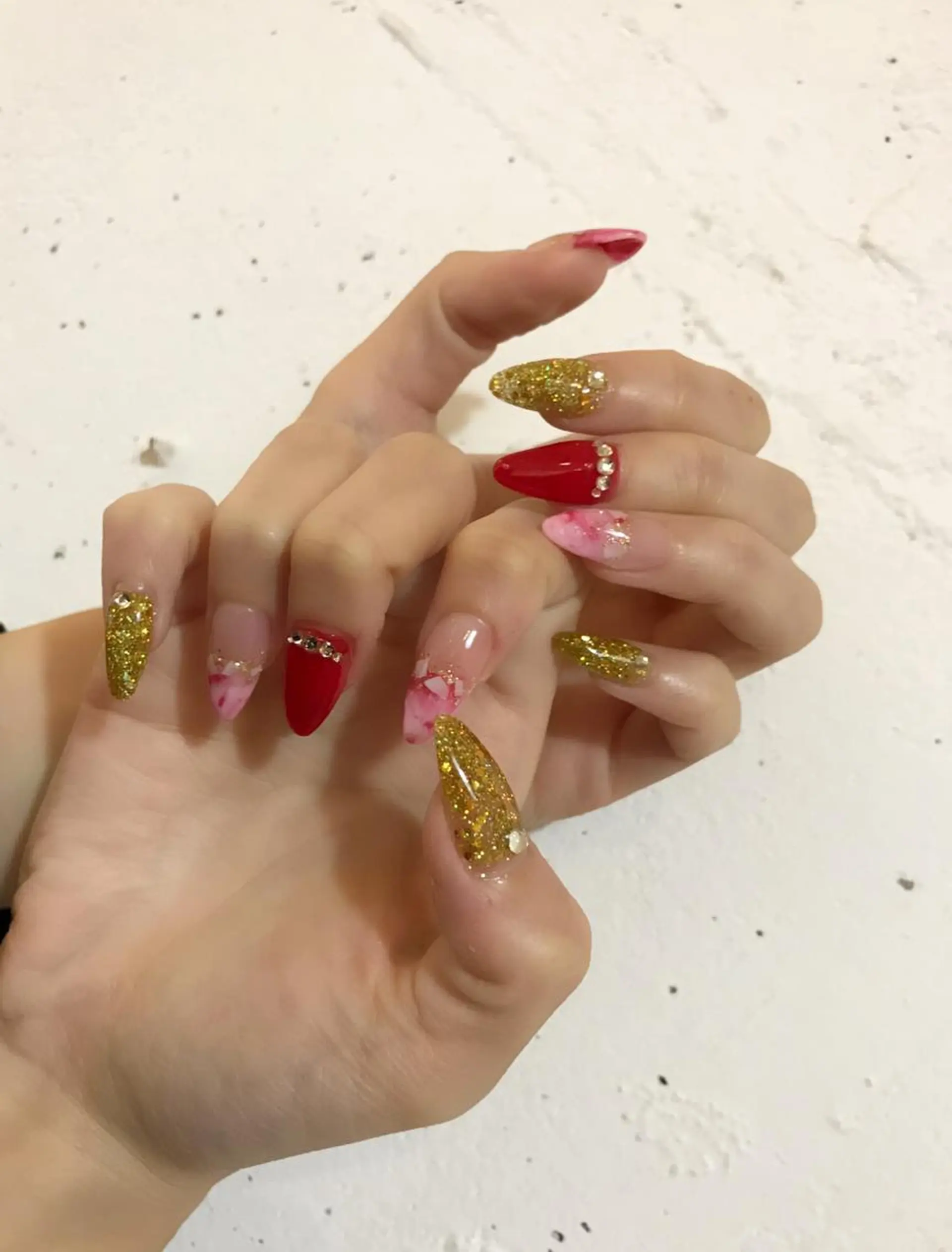 ネイル グリーン スカルプネイル Soeur ネイリストのネイルデザイン