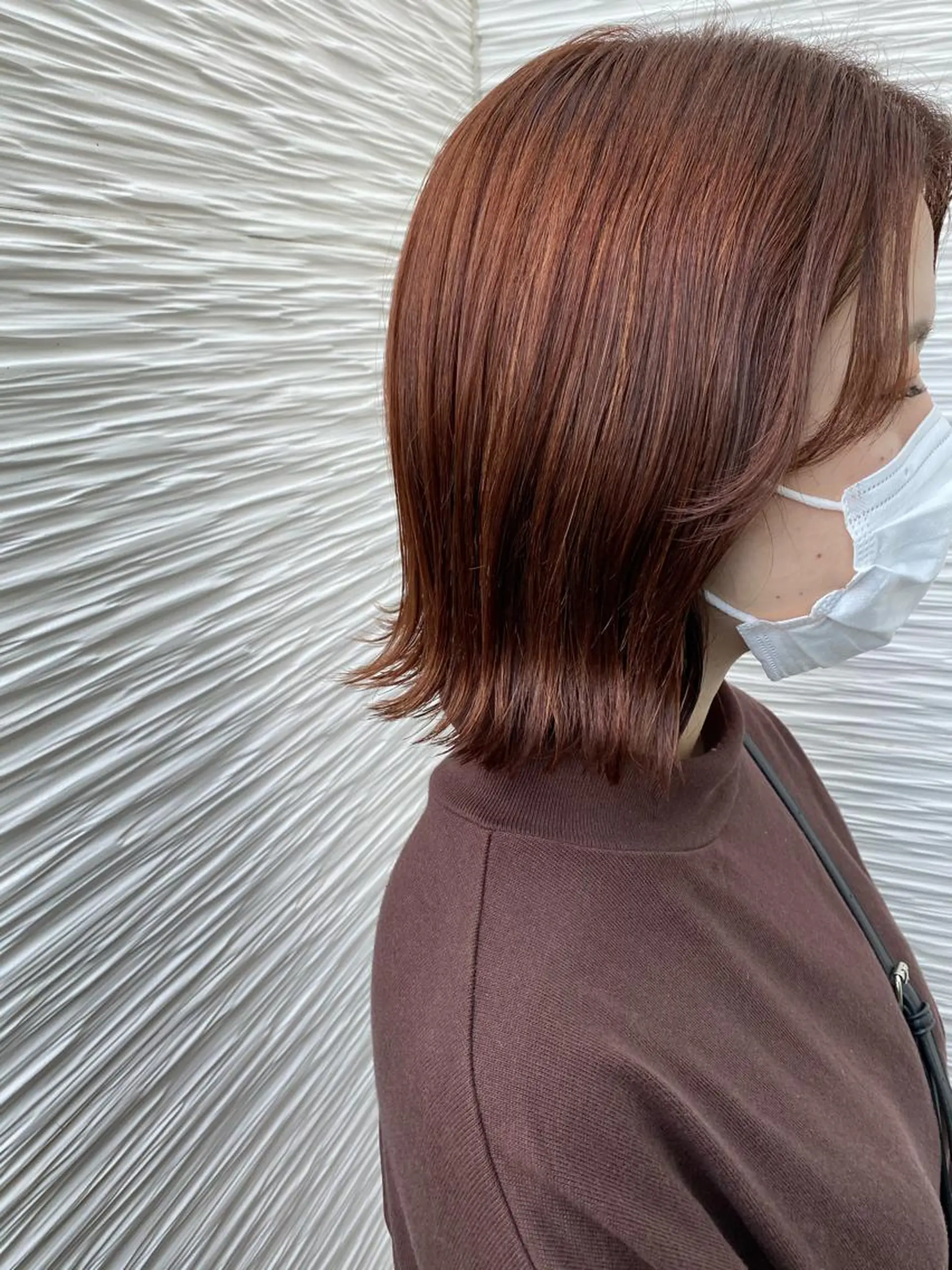 ミディアム カラー ベージュカラー ハイライトカラー テラコッタ ハイライト カット ヘアカラー トリートメント 【浜松・豊橋】 ニシモトのヘアスタイル