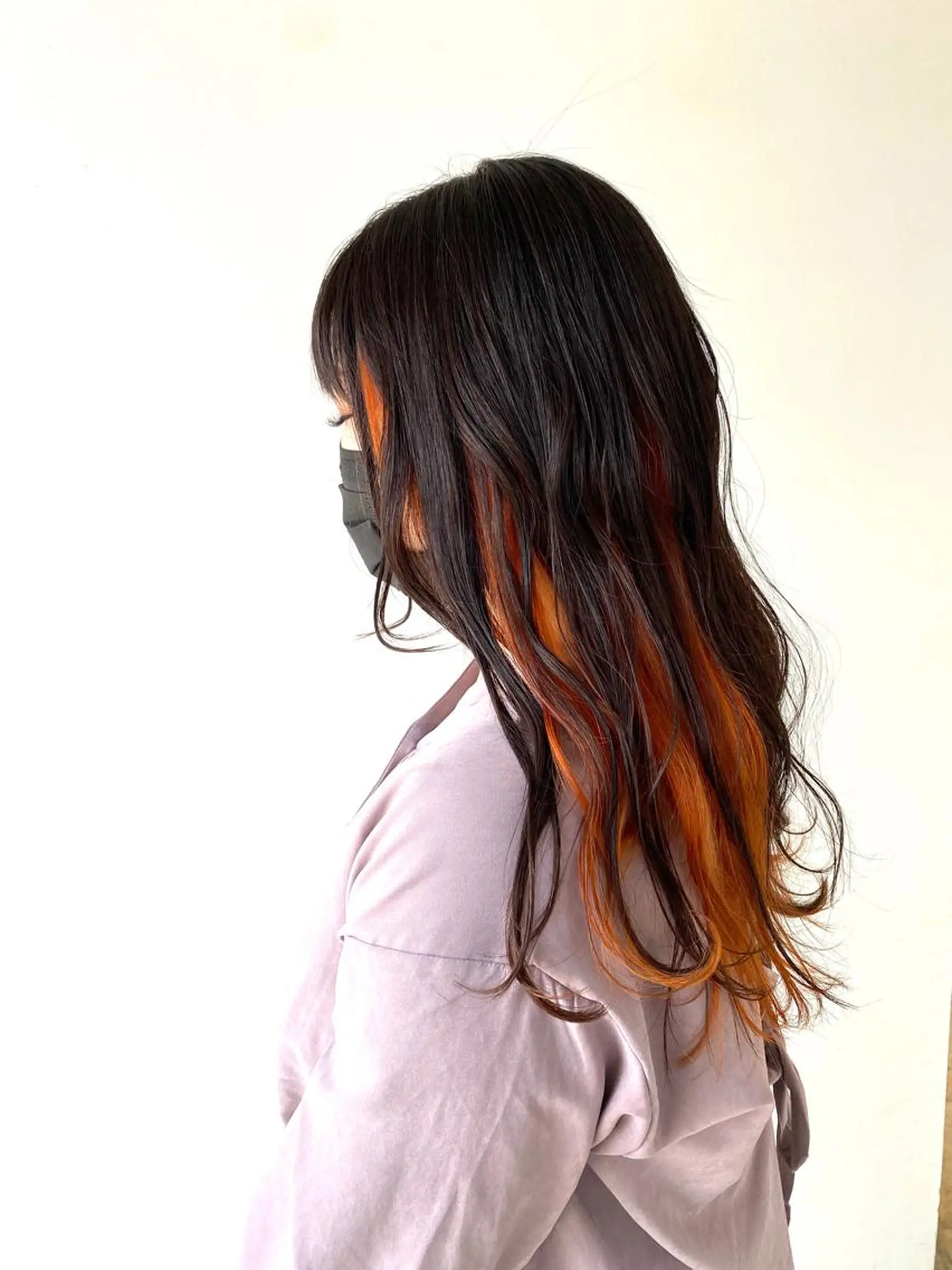 ロング カラー ベージュカラー オレンジ オレンジベージュ 谷合 貴志のヘアスタイル