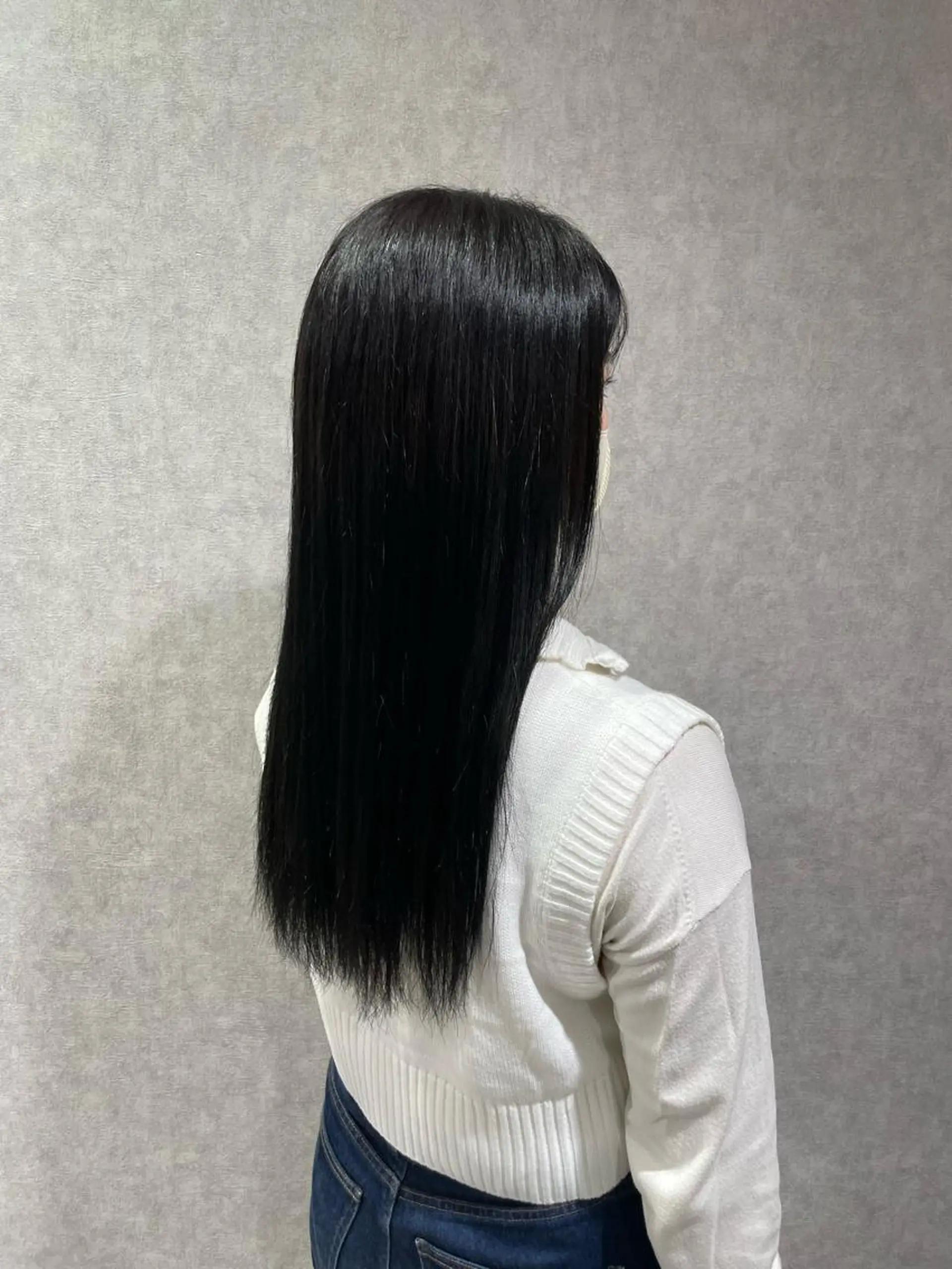 カラー 黒髪 ブルーカラー ブルーブラック ミツキ/ 透明感カラー/セットのヘアスタイル