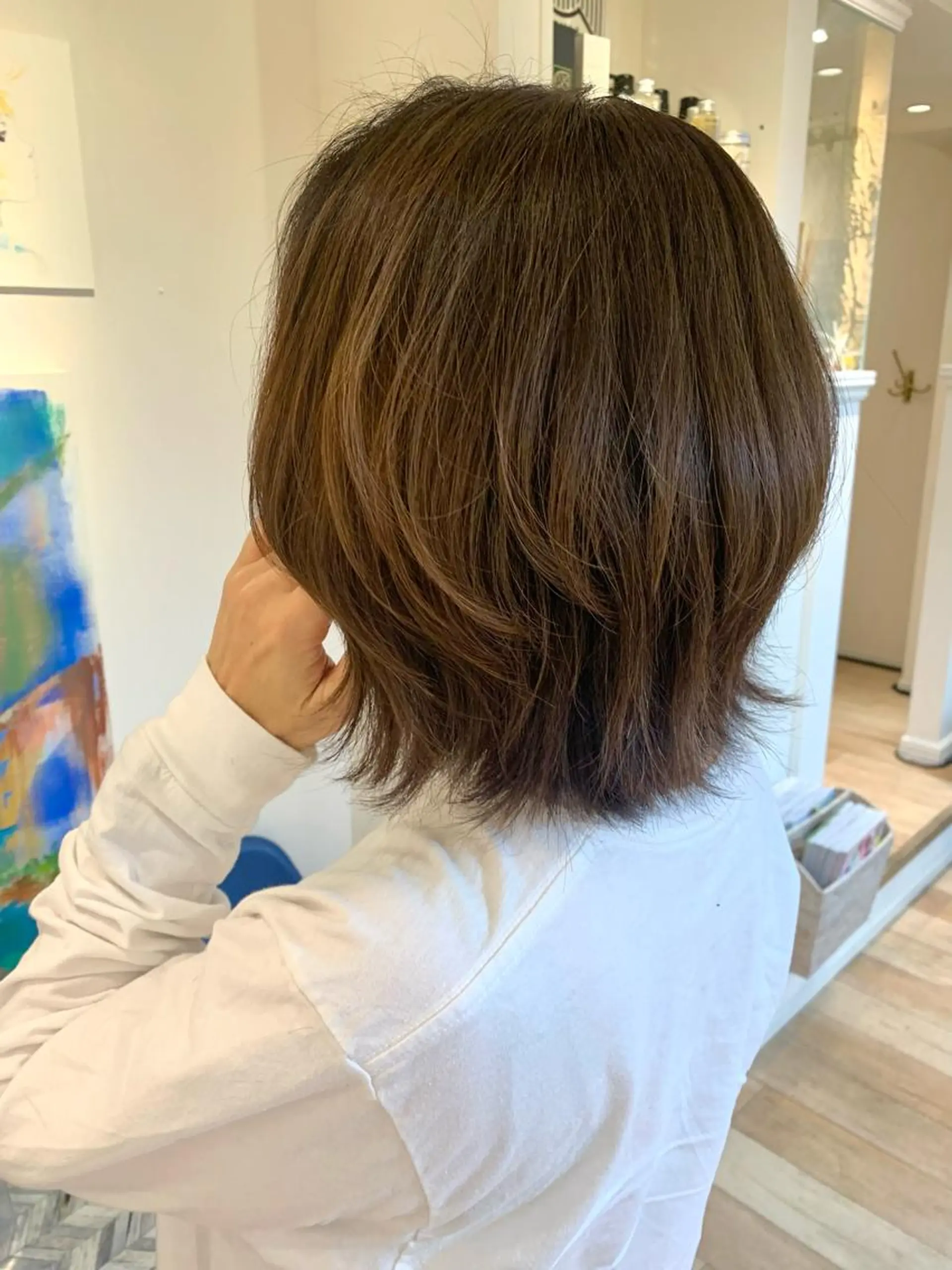 ミディアム カラー 田中 愛梨のヘアスタイル