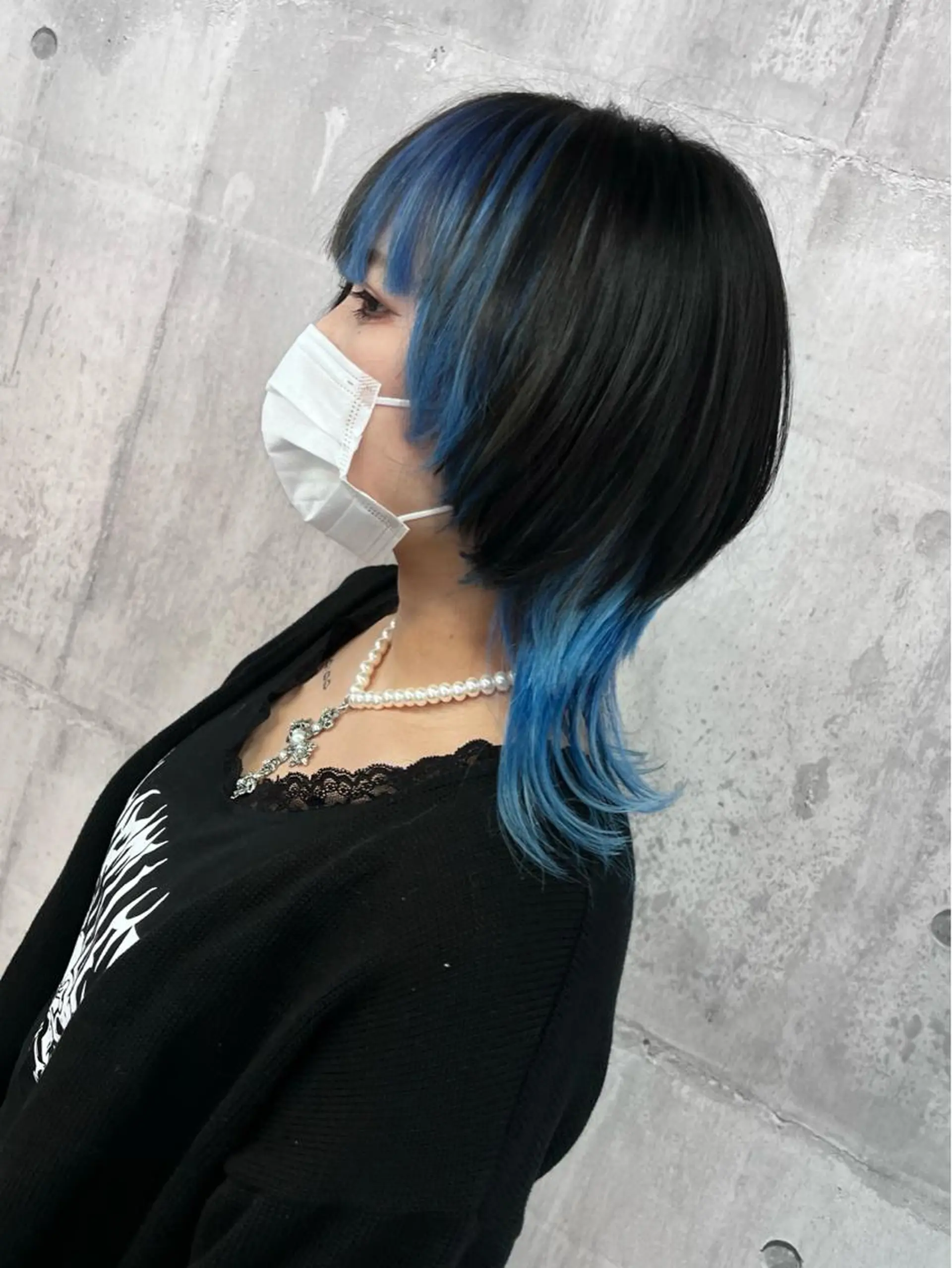 カラー ブルーカラー インナーカラー ヘアカラー _WHITE浜松店 もえかのヘアスタイル