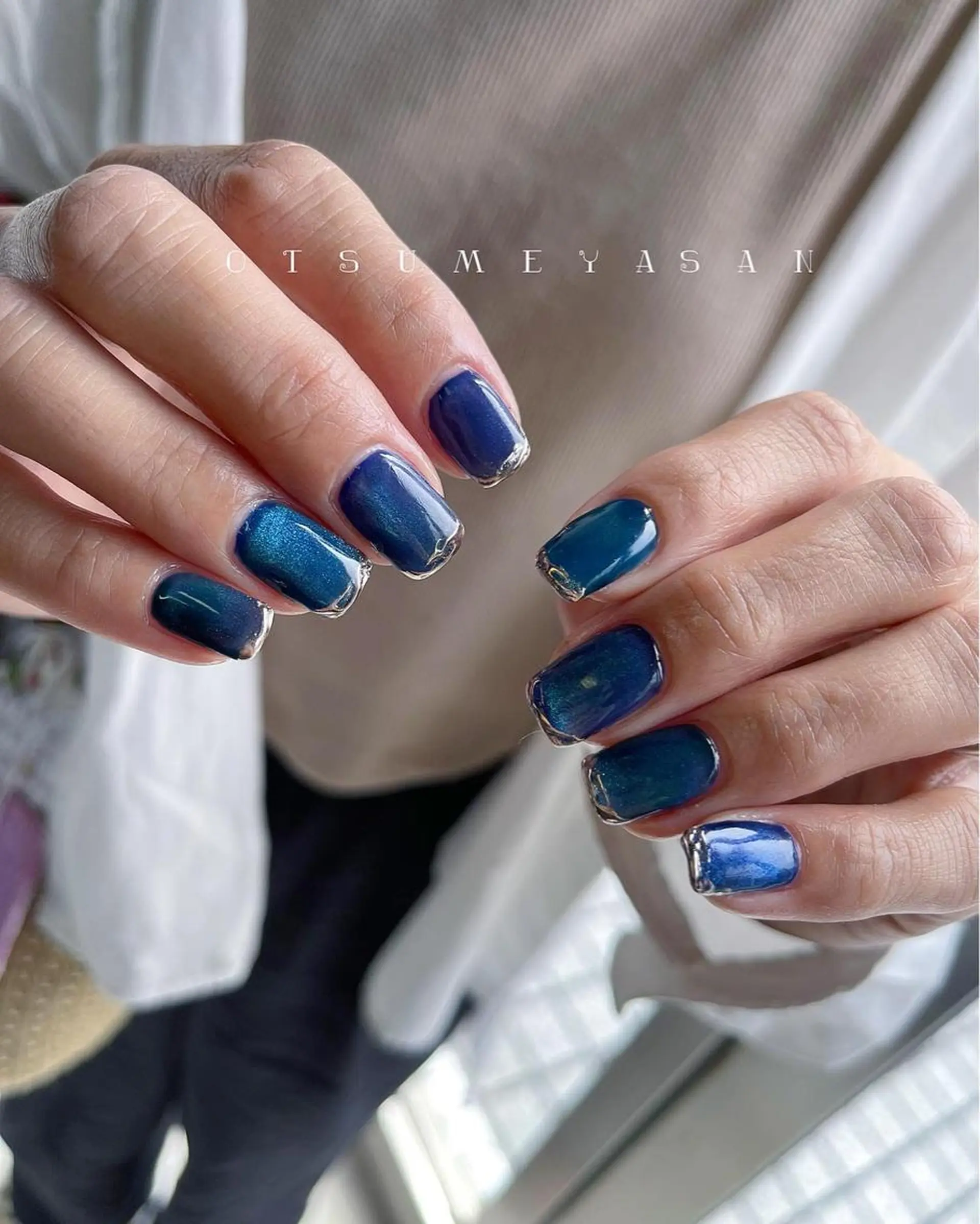 ネイル 韓国ネイル マグネットネイル ニュアンスネイル 夏ネイル otsumeyasan所属・わたなべ ちかのネイルデザイン