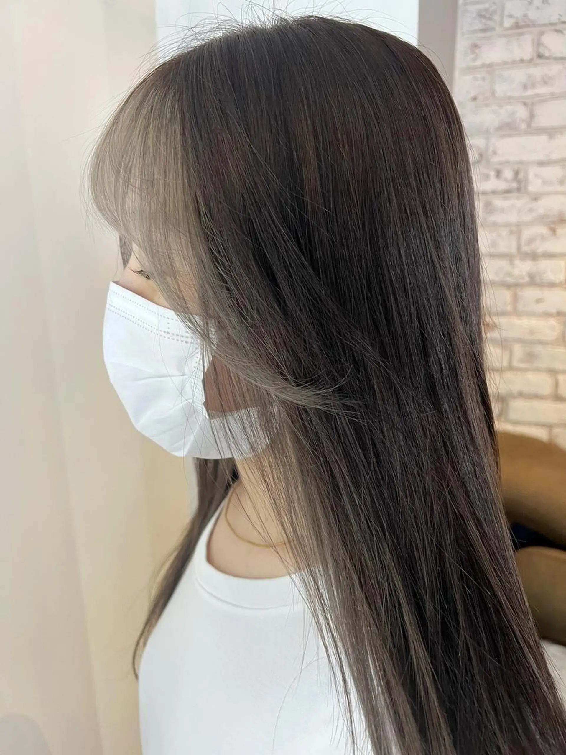 ミディアム カラー パーマ ミディアムパーマ アディクシーカラー アッシュ バレイヤージュ ミストバング カット ヘアカラー 縮毛矯正 【N°deseo】 吉祥寺のヘアスタイル