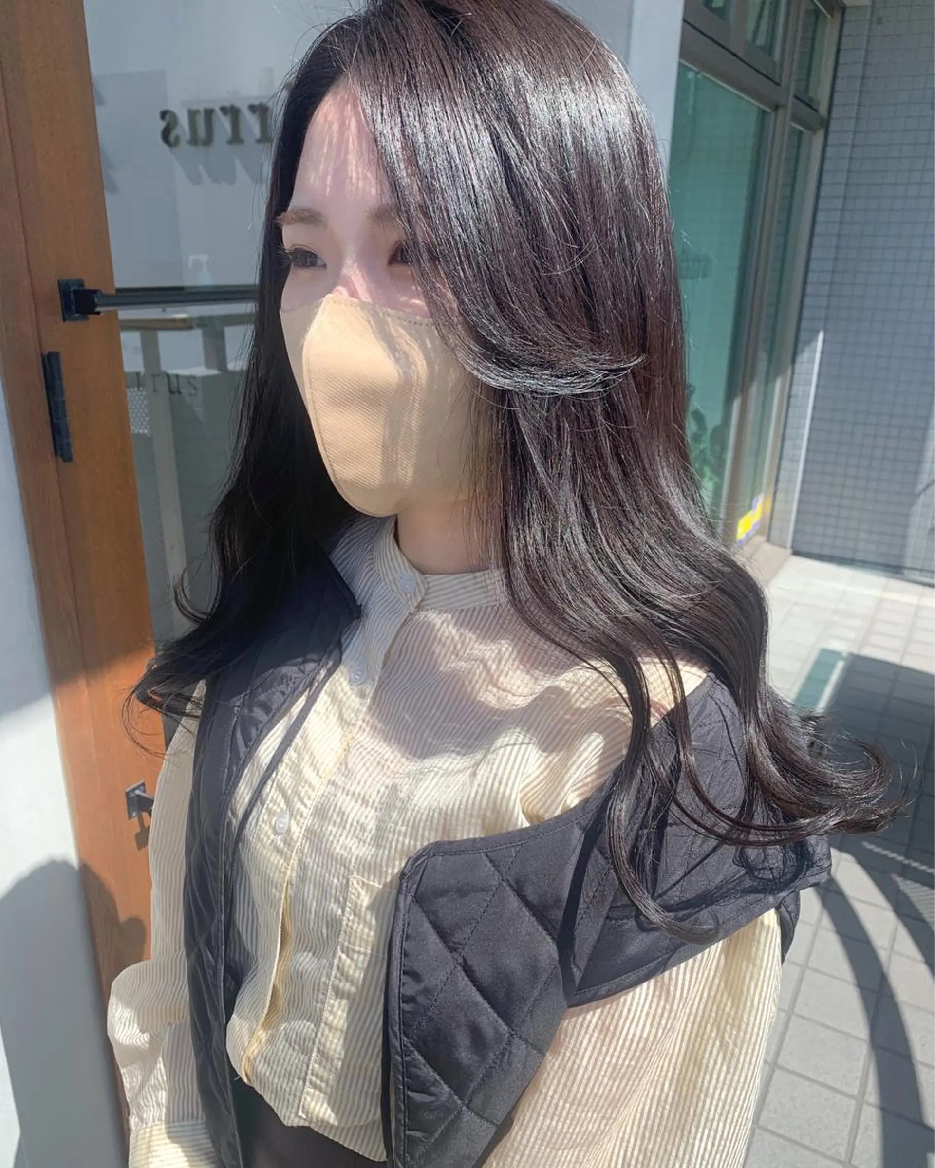 ロング カラー 透明感カラー グレージュ cirrus🕊 韓国ヘア♡山縣あかりのヘアスタイル