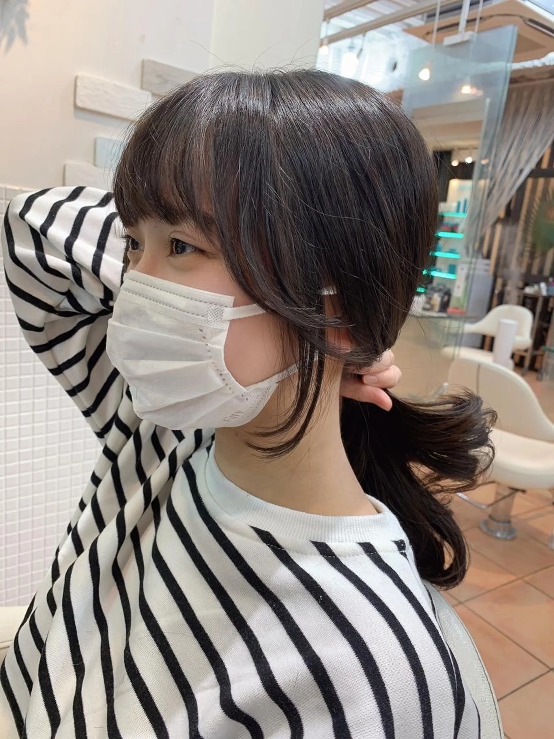 ミディアム カラー 顔周りカット 似合わせカット 小顔カット カット ヘアカラー ayaka 大宮のヘアスタイル